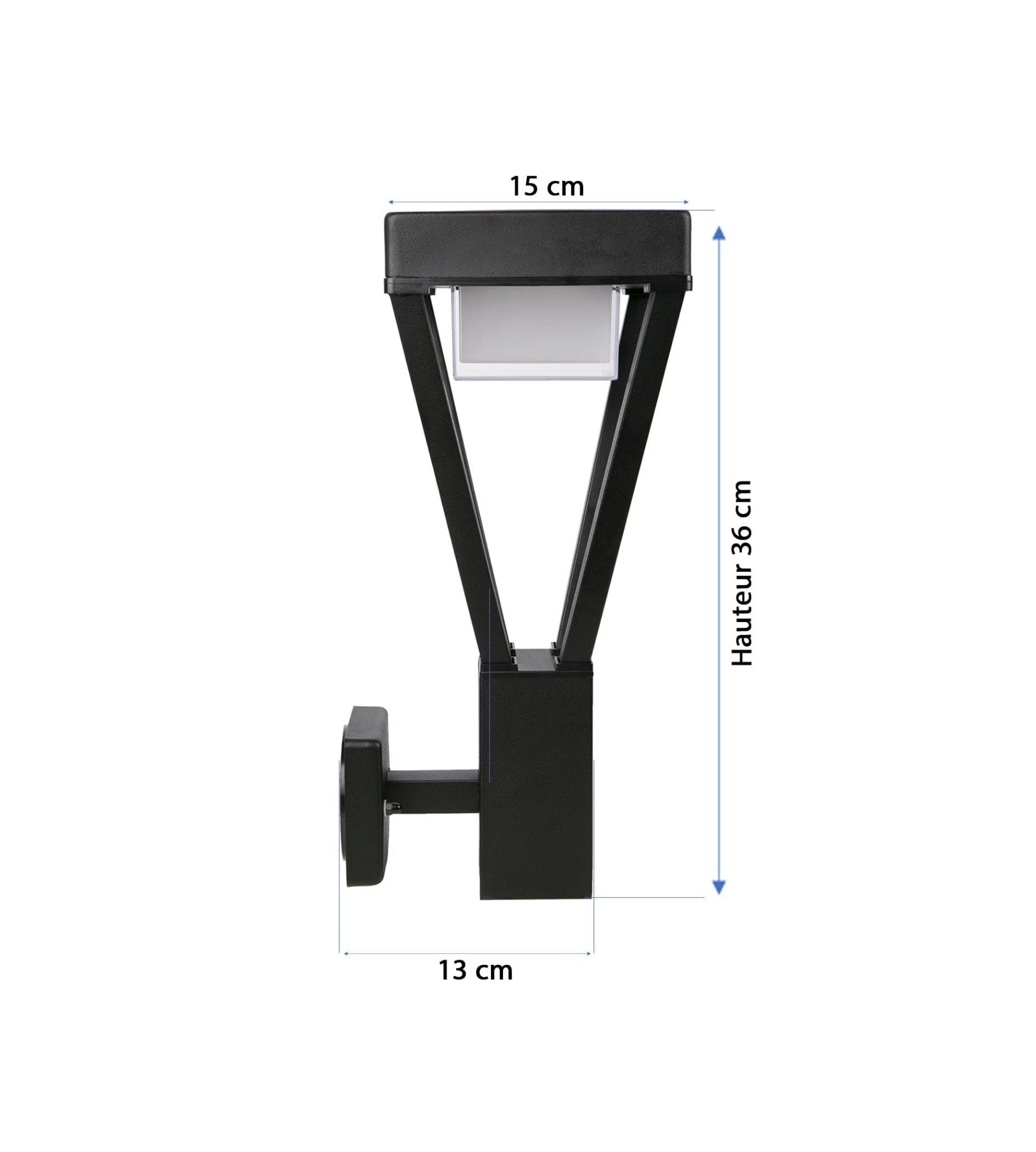 Applique Led extérieur solaire LUXOR - Détecteur de mouvements - 3 modes d'éclairages 75 à 600 lumens