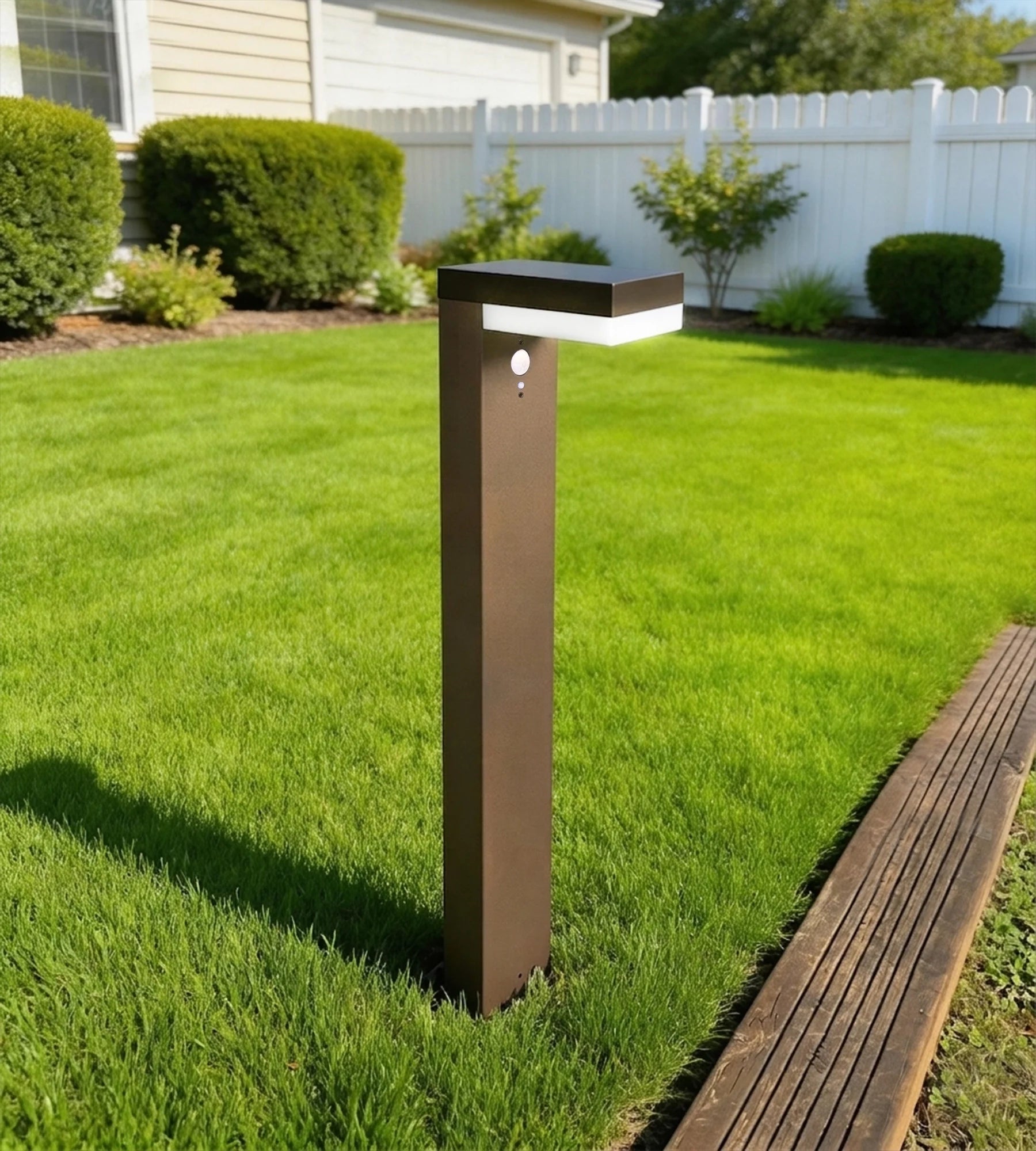 Borne Led Solaire VENUS - Détecteur de mouvements - 3 modes d'éclairage 100 à 1000 lumens - Lumihome