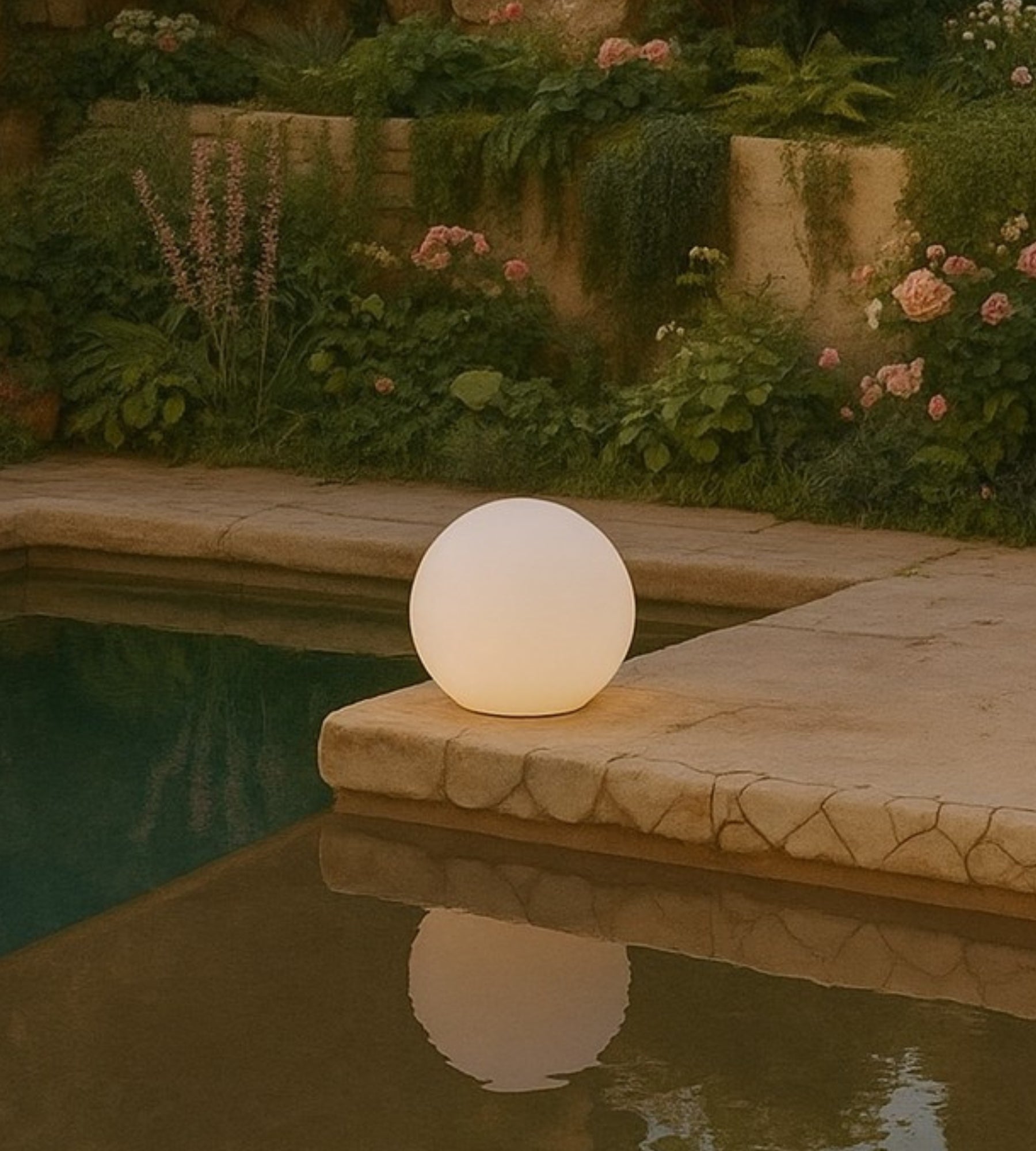 Boule lumineuse solaire et rechargeable BULY - RGB+CCT télécommandable - Extérieur et Intérieur - Lumihome