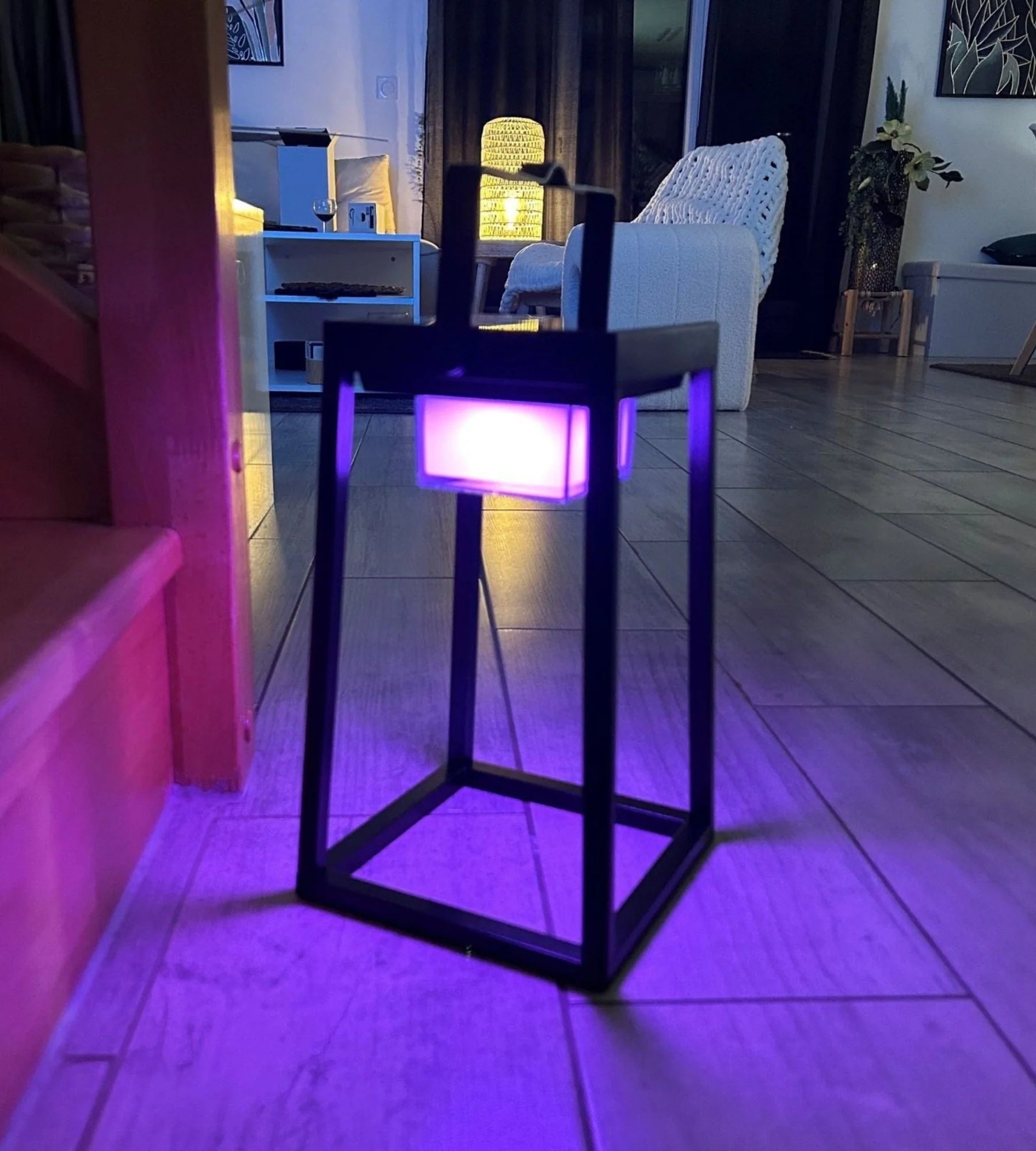 Lanterne Led solaire & Usb connectée EVADE - RGB+CCT - Pilotable avec smartphone - Intérieur & Extérieur - Lumihome