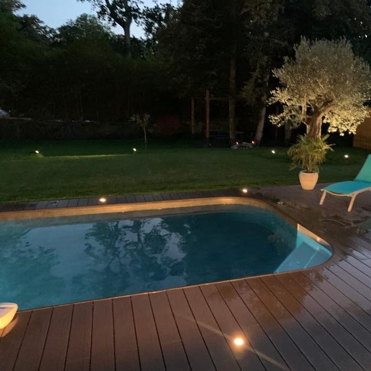 Lot de 6 spots encastrables de sol 12V GU5.3 INOX 316 IP67 - Diam 10 cm - Lumihome