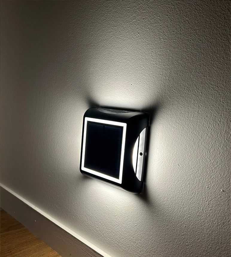 Pavé solaire LED carré - 3 modes de 50 à 200 lumens - Sol ou mural - Lumihome