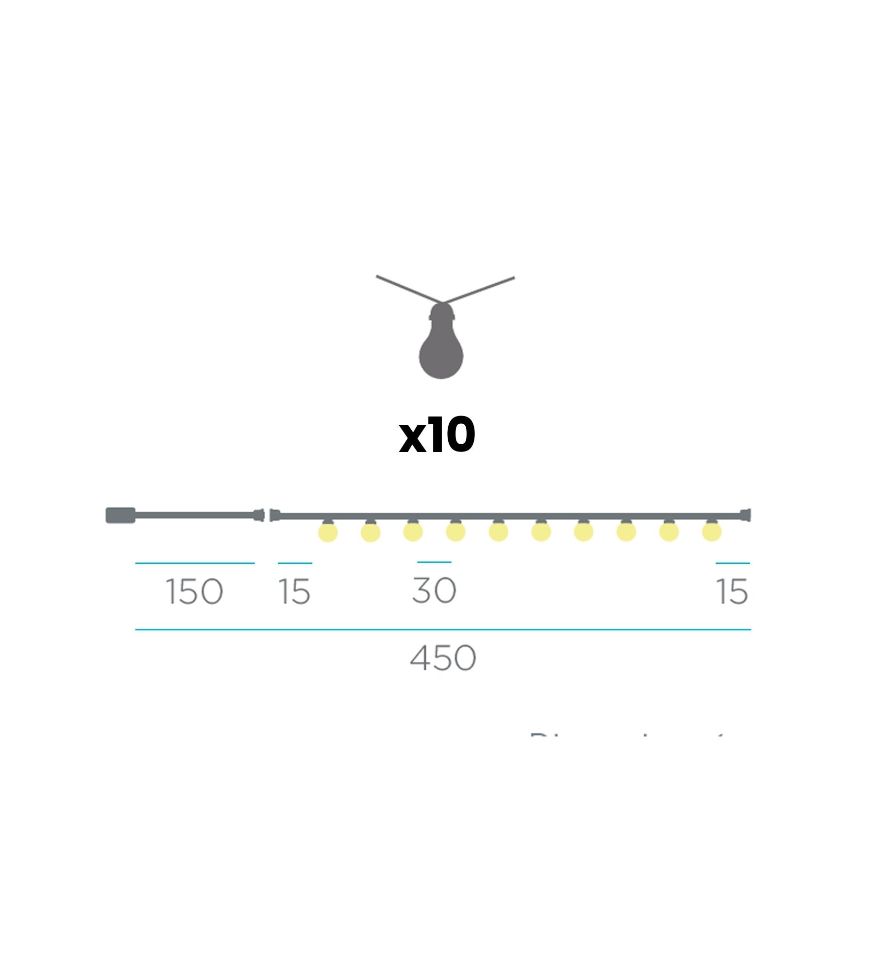 Outdoor-Solar-Girlande STELLA - Modernes Design - 10 Glühbirnen - Lumihome