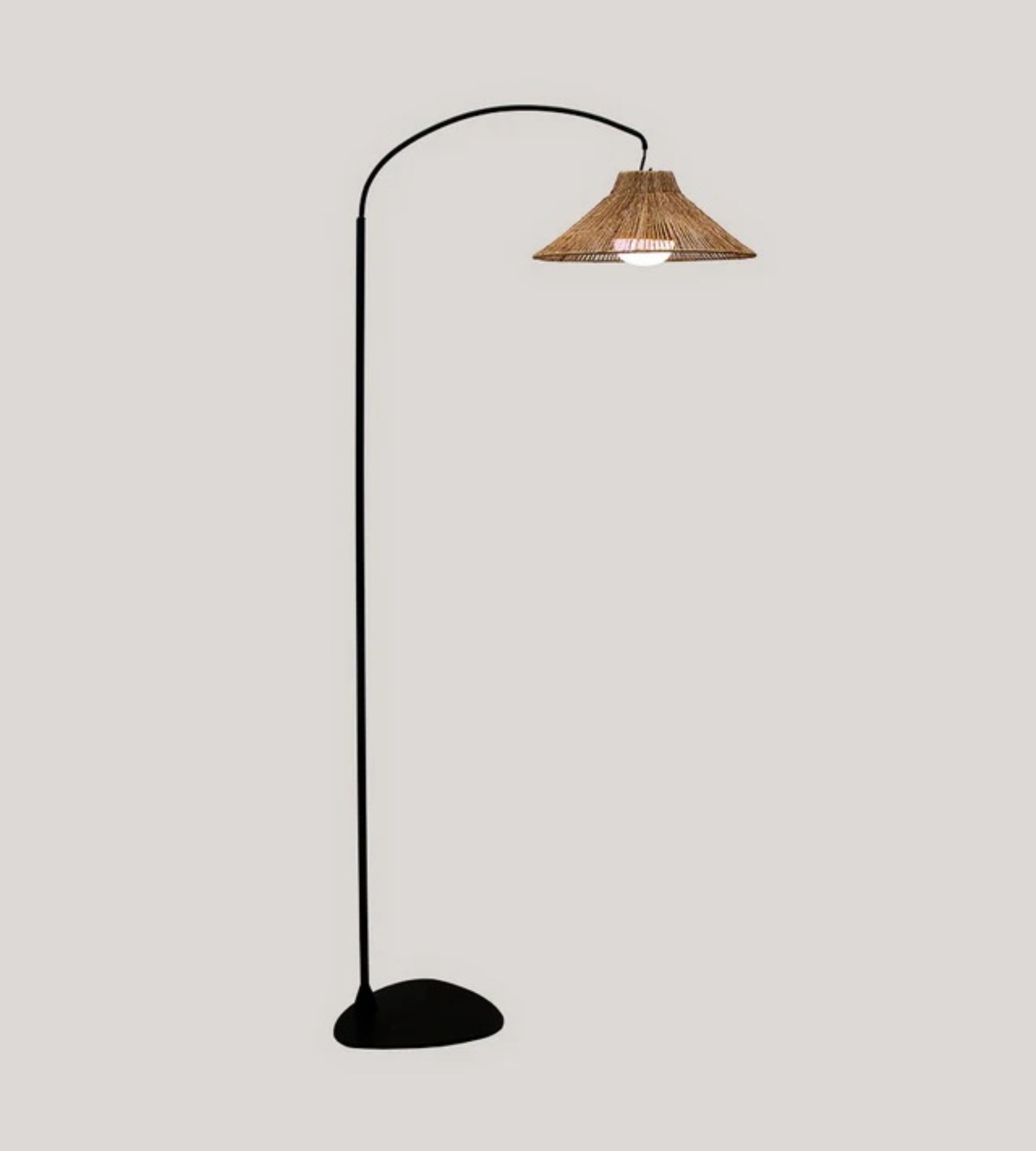 Aufladbare Stehleuchte mit Schirm NIZA - Naturdesign - Innen- und Außenbereich - Lumihome