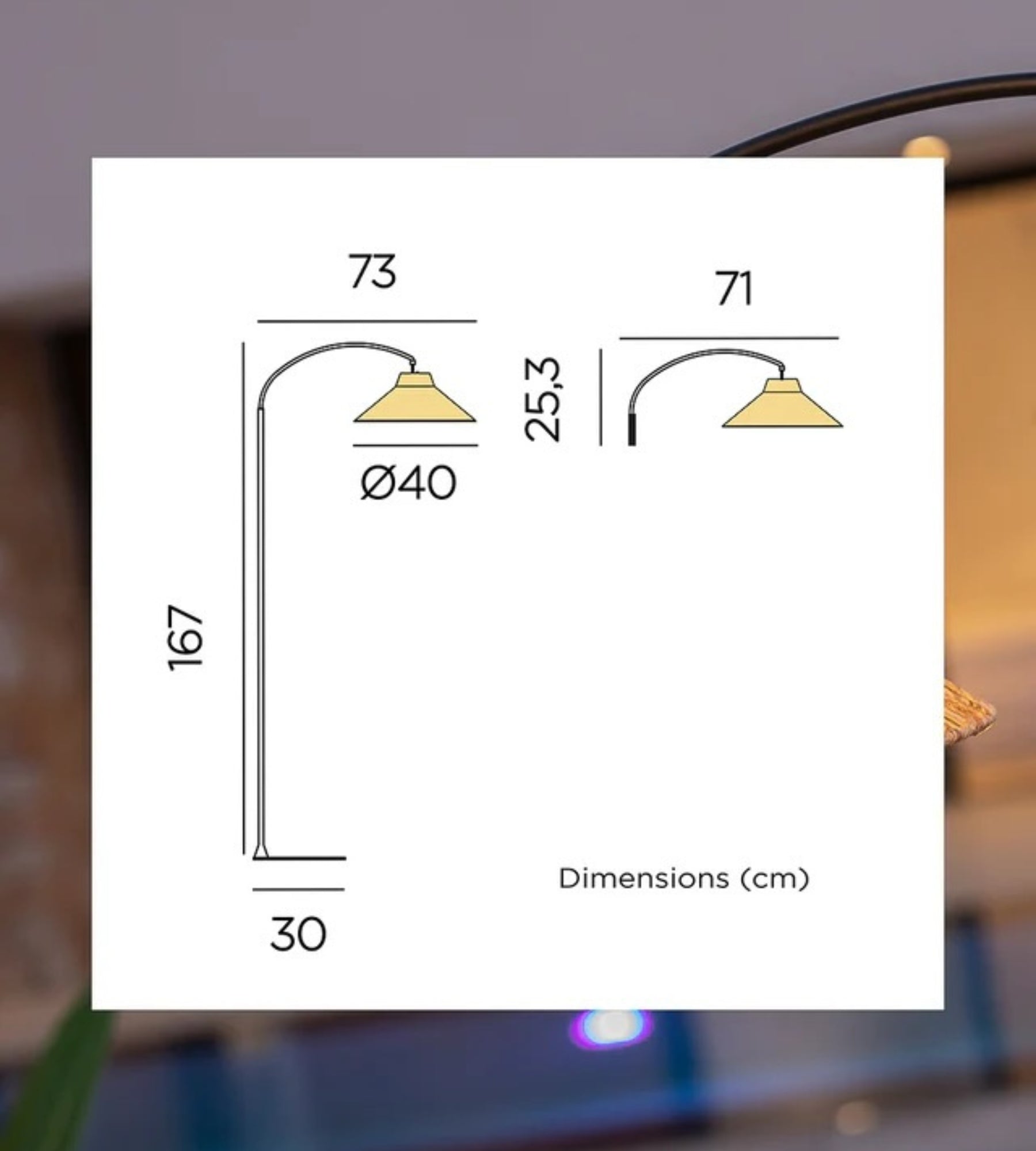 Aufladbare Stehleuchte mit Schirm NIZA - Naturdesign - Innen- und Außenbereich - Lumihome