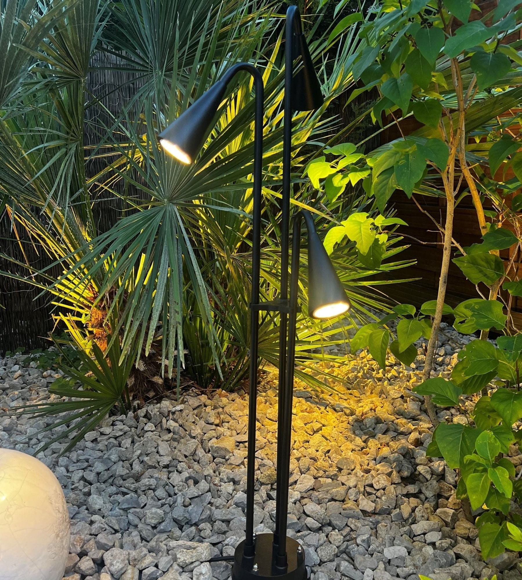 Outdoor Tischlampe EQUINOXE - 12V AC- Schwarz - 3 x GU5.3 - Glühbirnen nicht inbegriffen