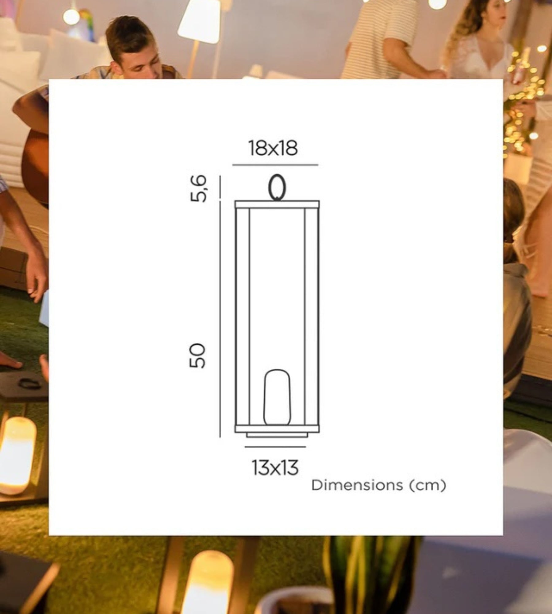 Tragbare Laterne SIROCO - Zum Aufstellen oder Aufhängen - Flammeneffekt - Lumihome