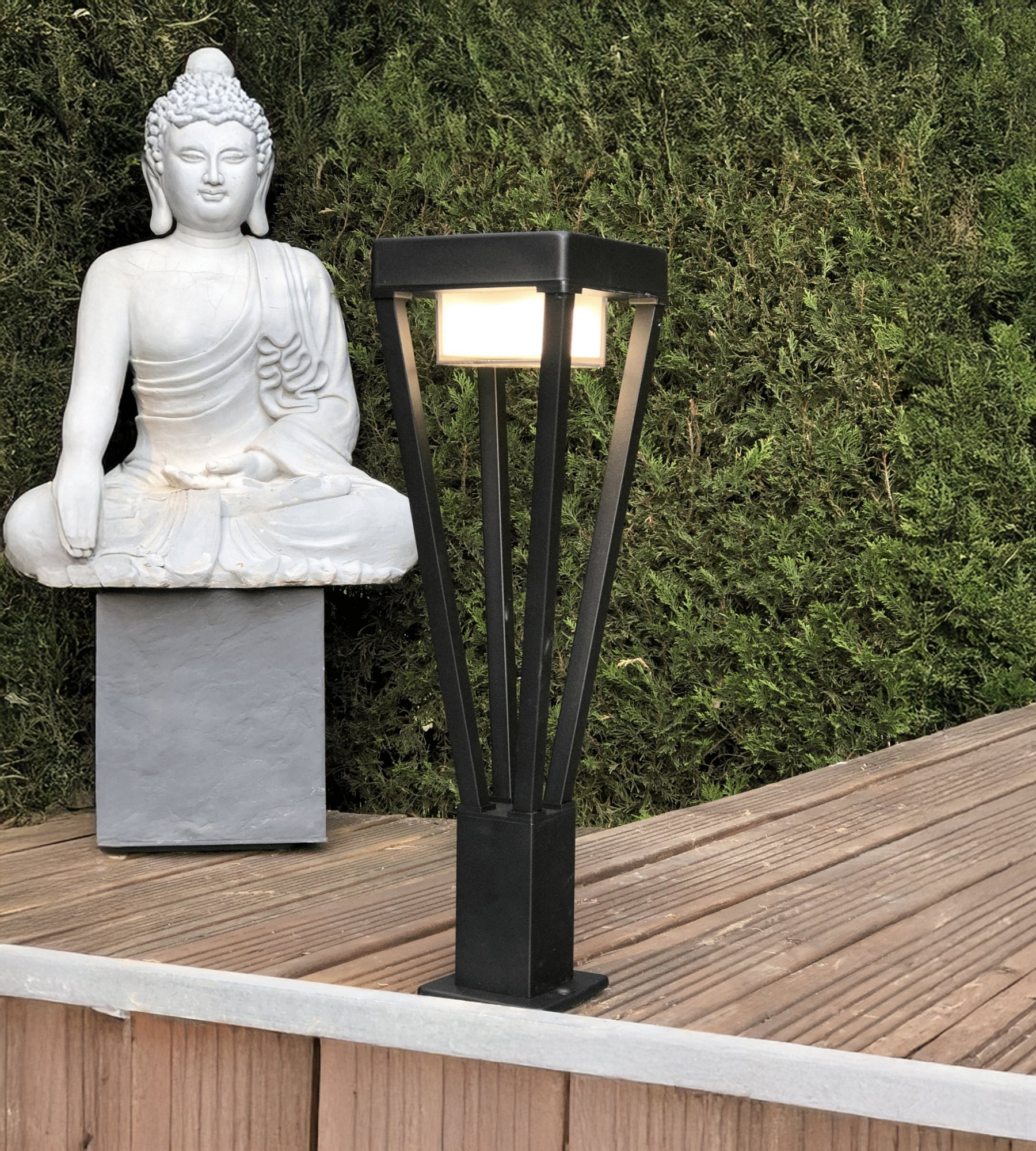 BN-LUXOR black outdoor bollard - 230V - GX53 bulb not included