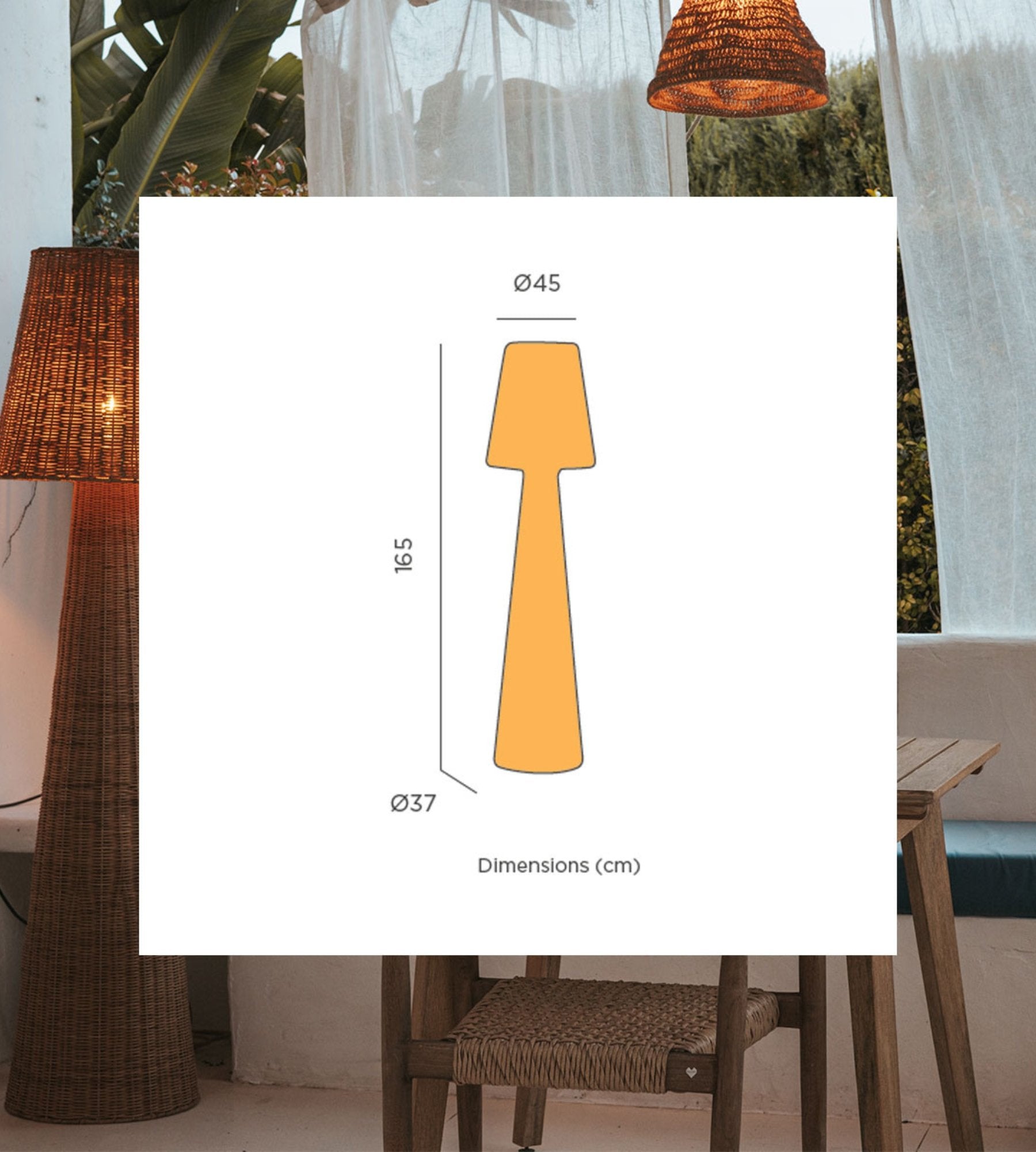 LOLA nature rechargeable floor lamp - Decorative style - Height 165cm