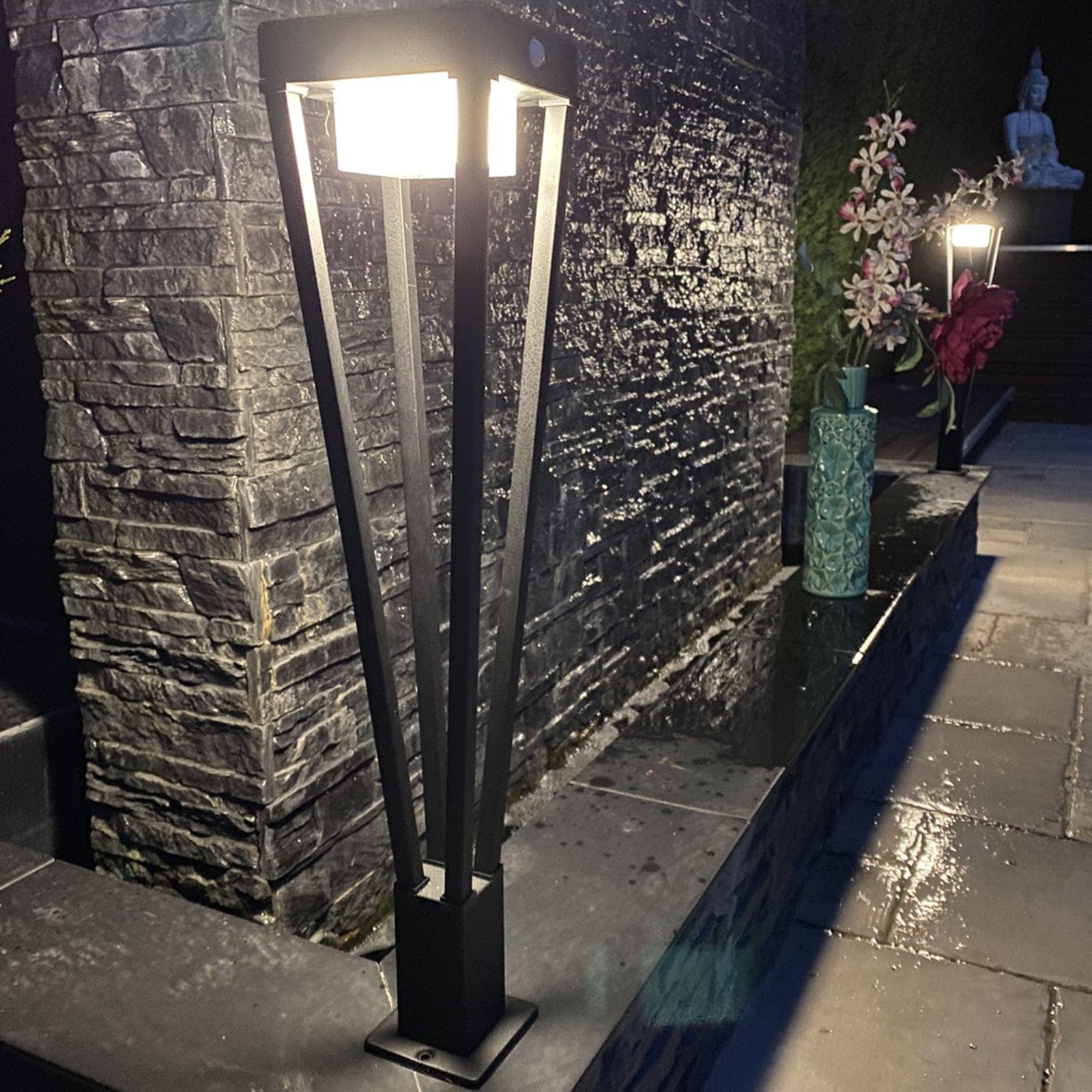 Led solar bollard LUXOR - Motion detector - 3 lighting modes - 75 to 600 lumens - Lumihome-France.com