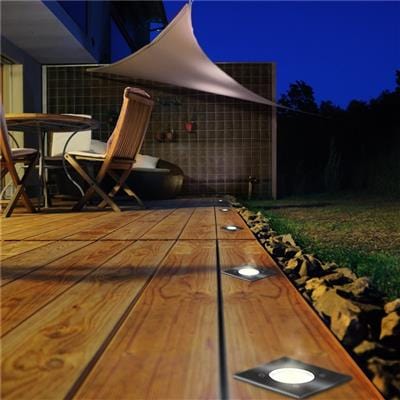 Square stainless steel recessed spotlight GU-CA100 - 230V - 10X10cm - GU10 lampholder - Lumihome-France.com