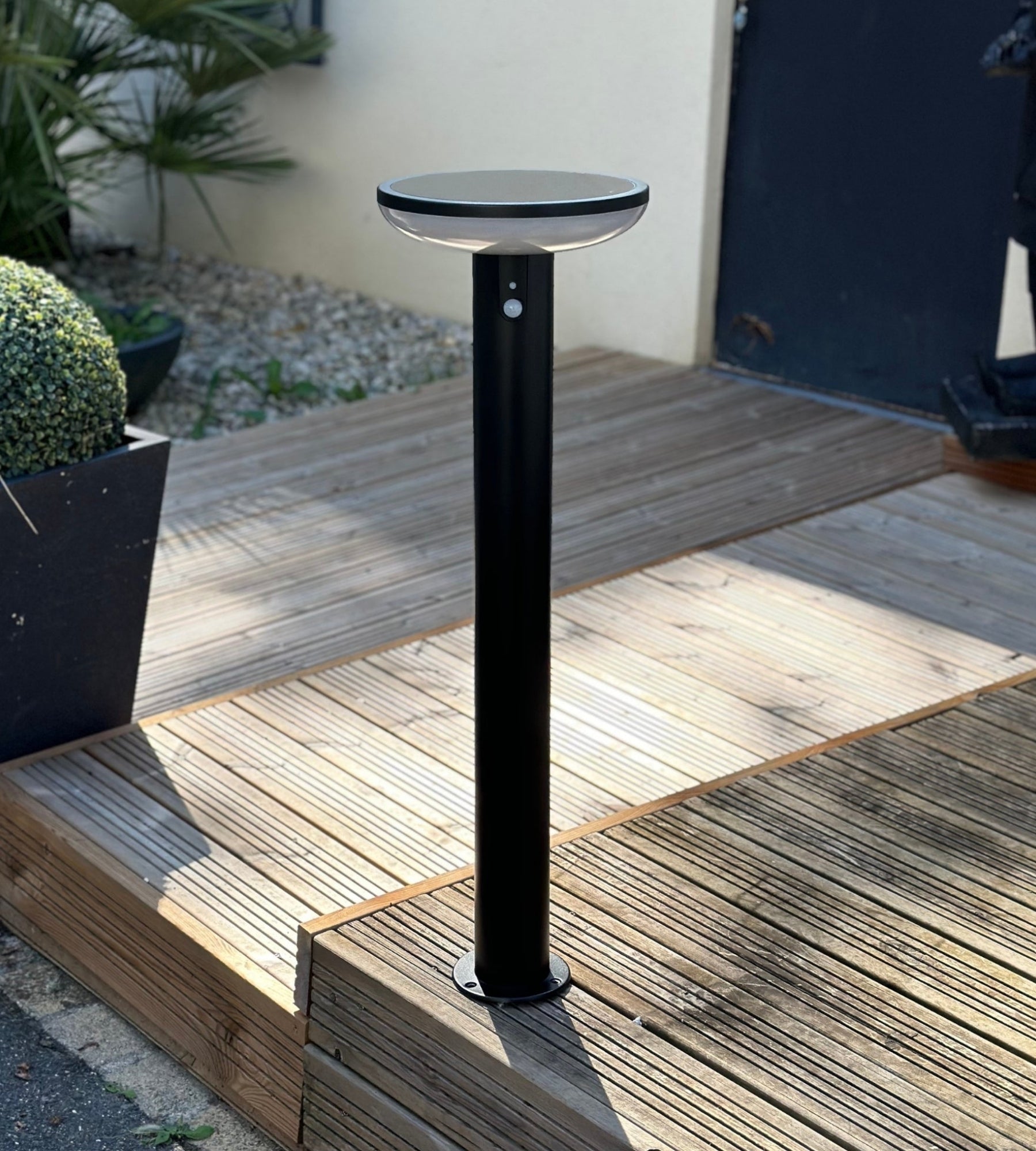 Lámpara exterior Led solaire HALO - Detector de movimiento - 3 modos de iluminación de 100 a 1000 lúmenes - Lumihome