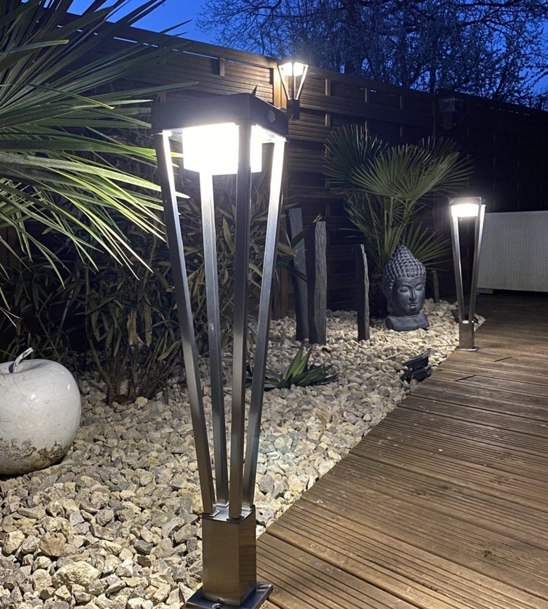 Lámpara exterior Led solaire LUXOR - Detector de movimiento - 3 modos de iluminación 75 a 600 lúmenes