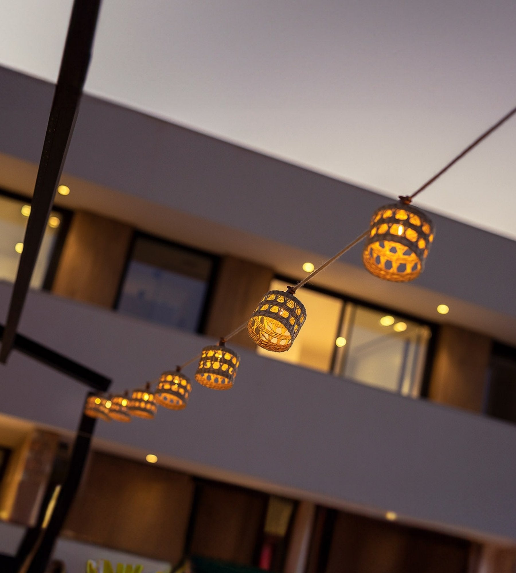 ALBA lámpara solar - Diseño naturaleza madera - 10 luces - Lumihome