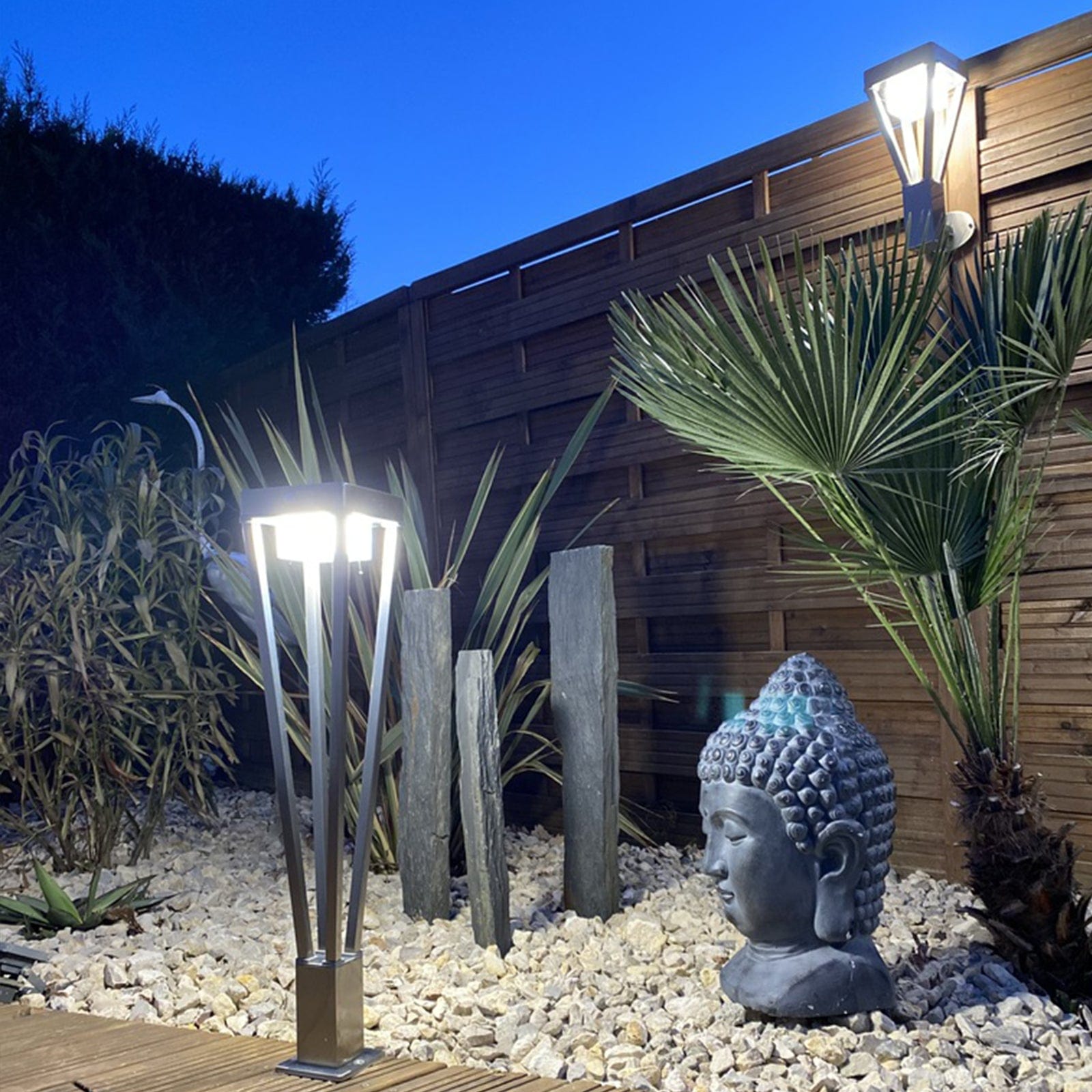 Lámpara exterior Led solaire LUXOR - Detector de movimiento - 3 modos de iluminación - 75 a 600 lúmenes - Lumihome-France.com
