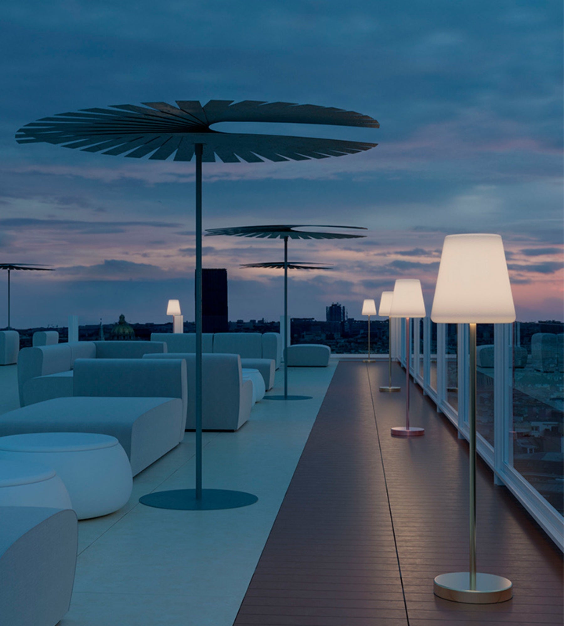 Lampada solare LOLA SLIM - Illuminazione regolabile bianca e multicolore - 120cm