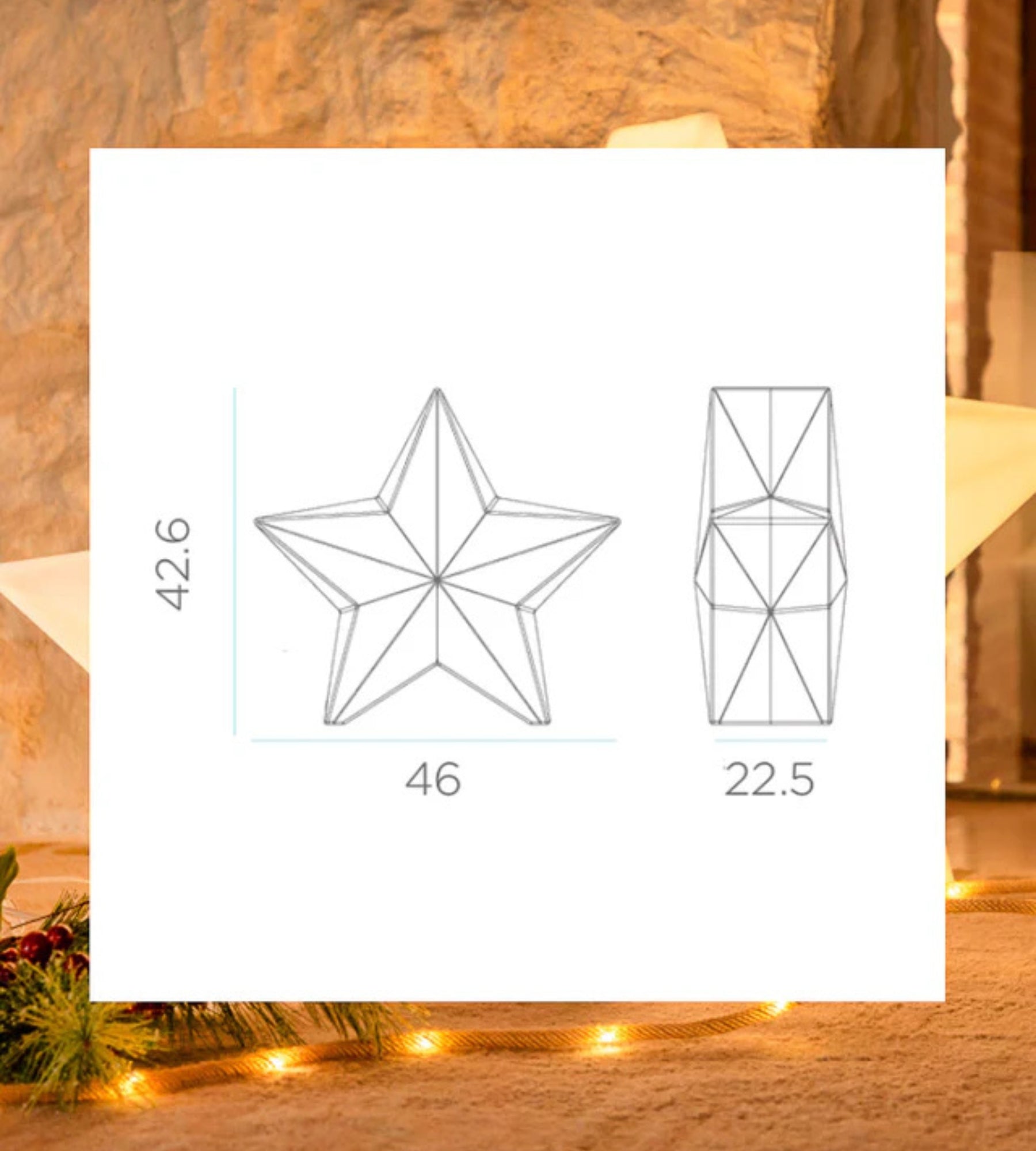 NOVA lâmpada decorativa em forma de estrela - 230V - Interior - Luz branca quente - Lumihome