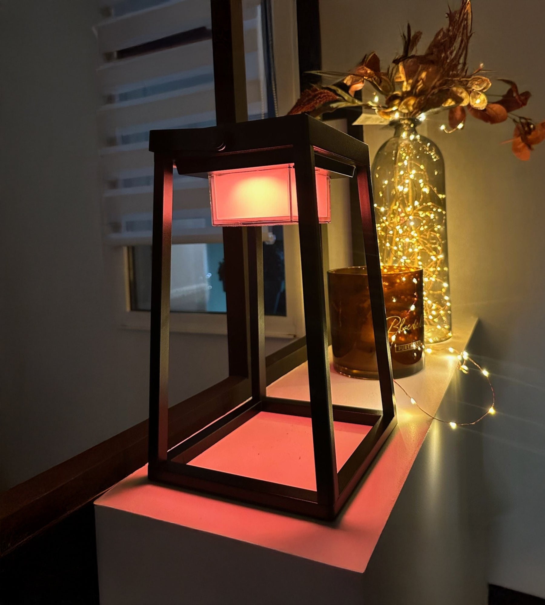 Lanterna LED EVADE com ligação solar e USB - RGB+CCT - Controlável com smartphone - Interior e exterior