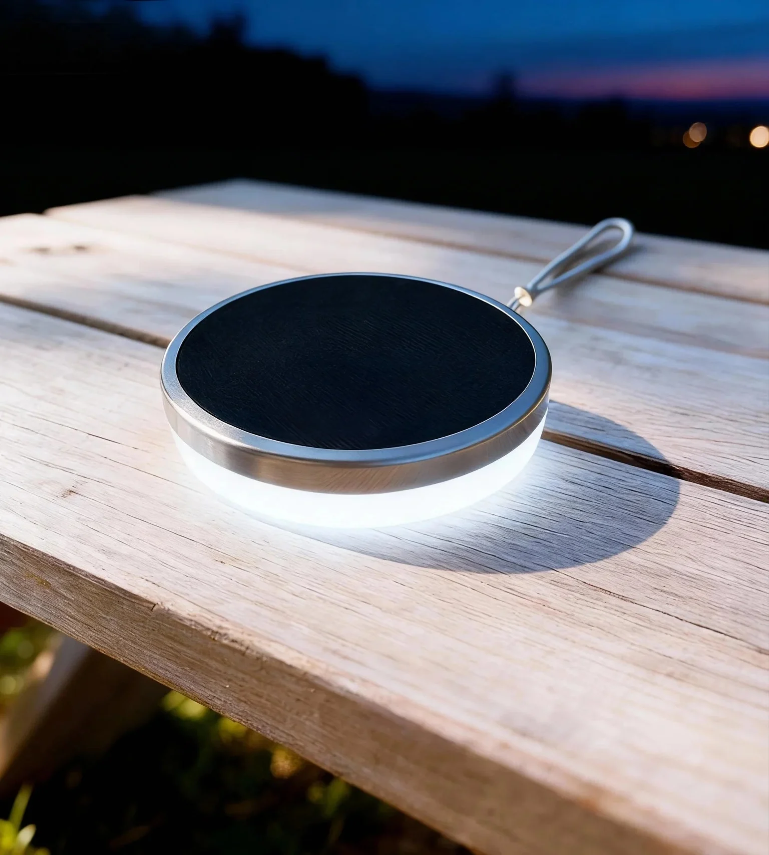 Lampe de table solaire LED NOMADE noire - 5 modes d'éclairages de 40 à 270 lumens - Prise USB - Batterie 1600mAh