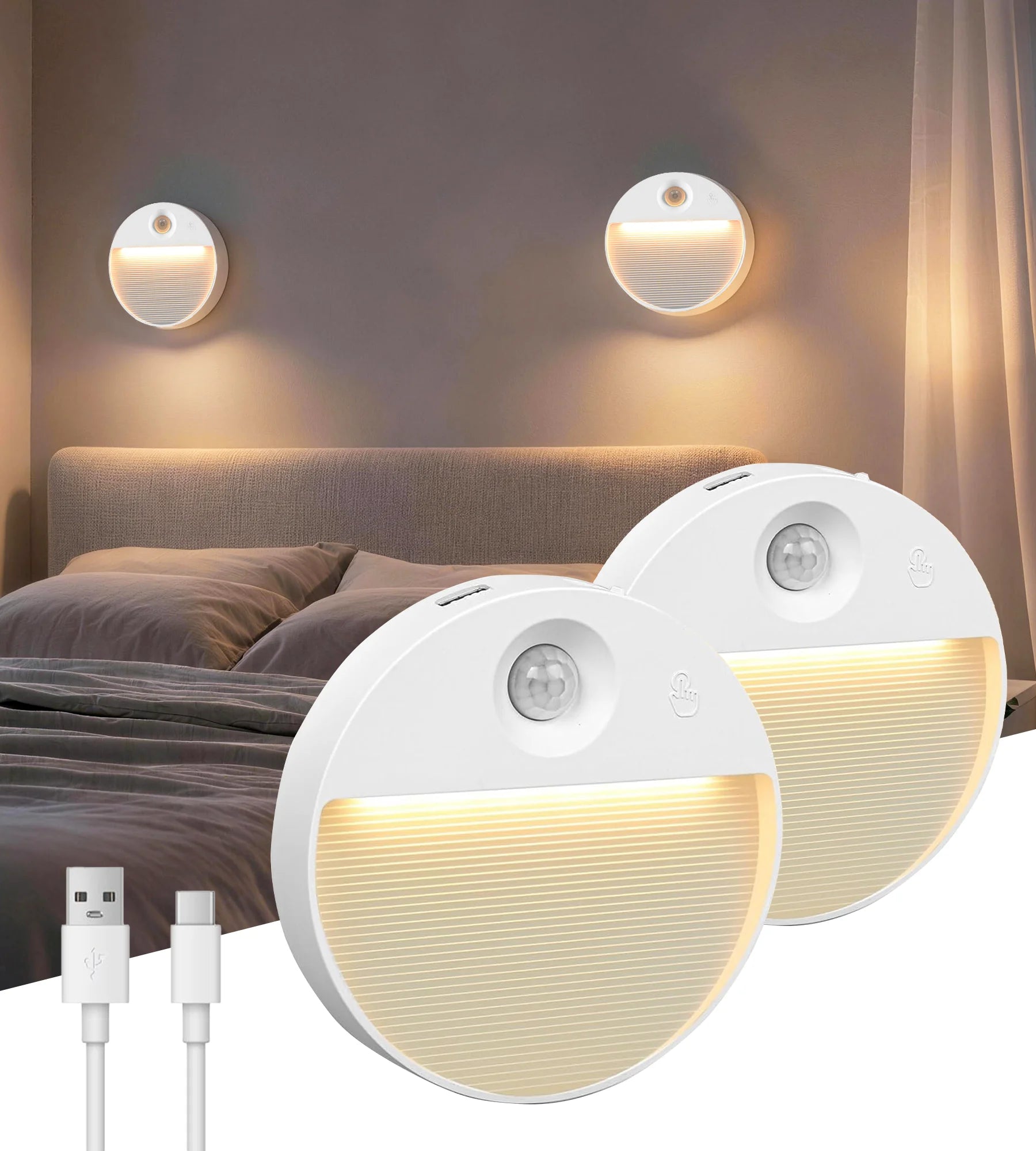 Pack x 2 Balises NEO LED Intérieures à Détection de Mouvement
