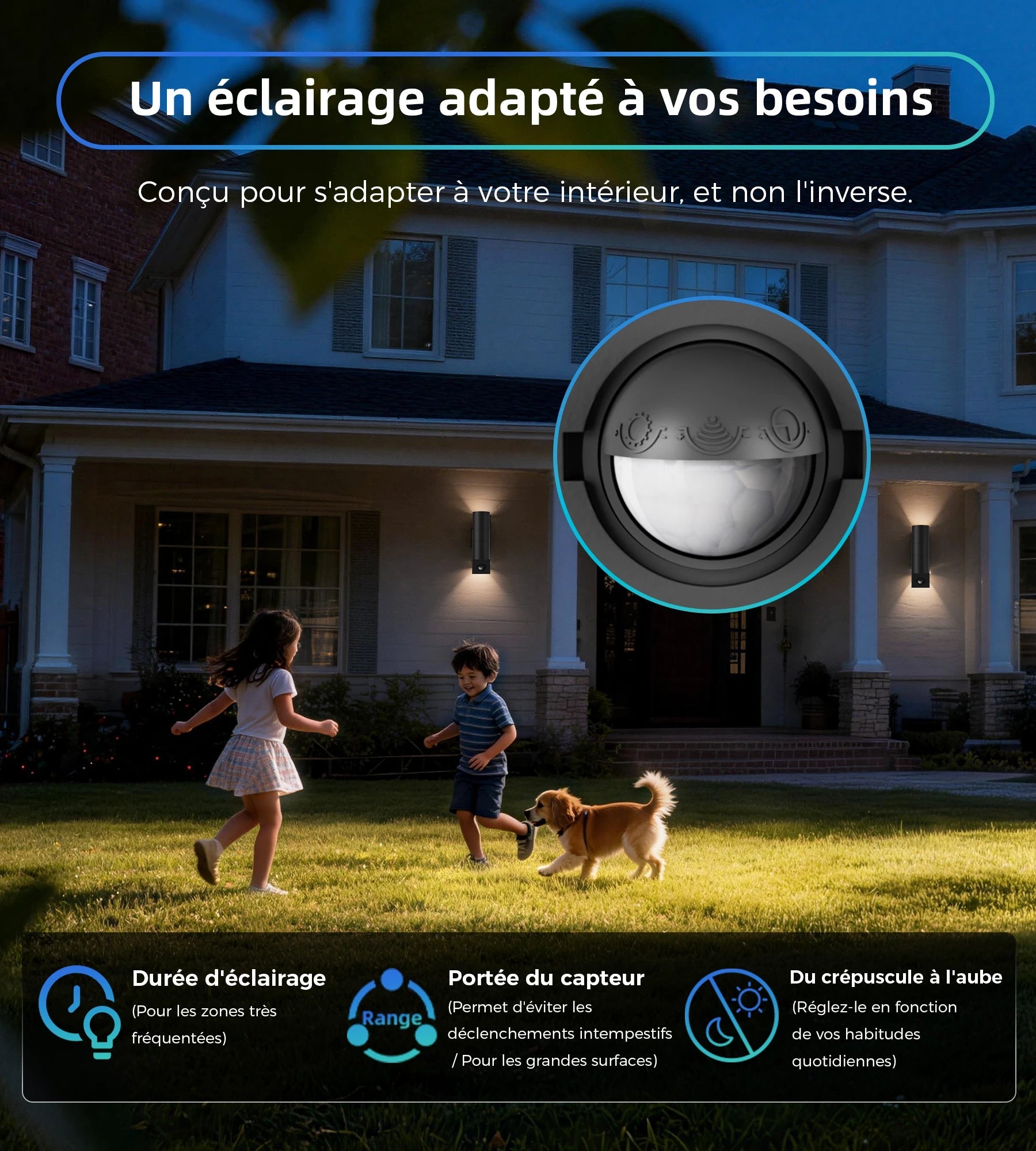 Applique extérieur NYXO - 230V - Ampoule GU10 non incluse - Lumihome