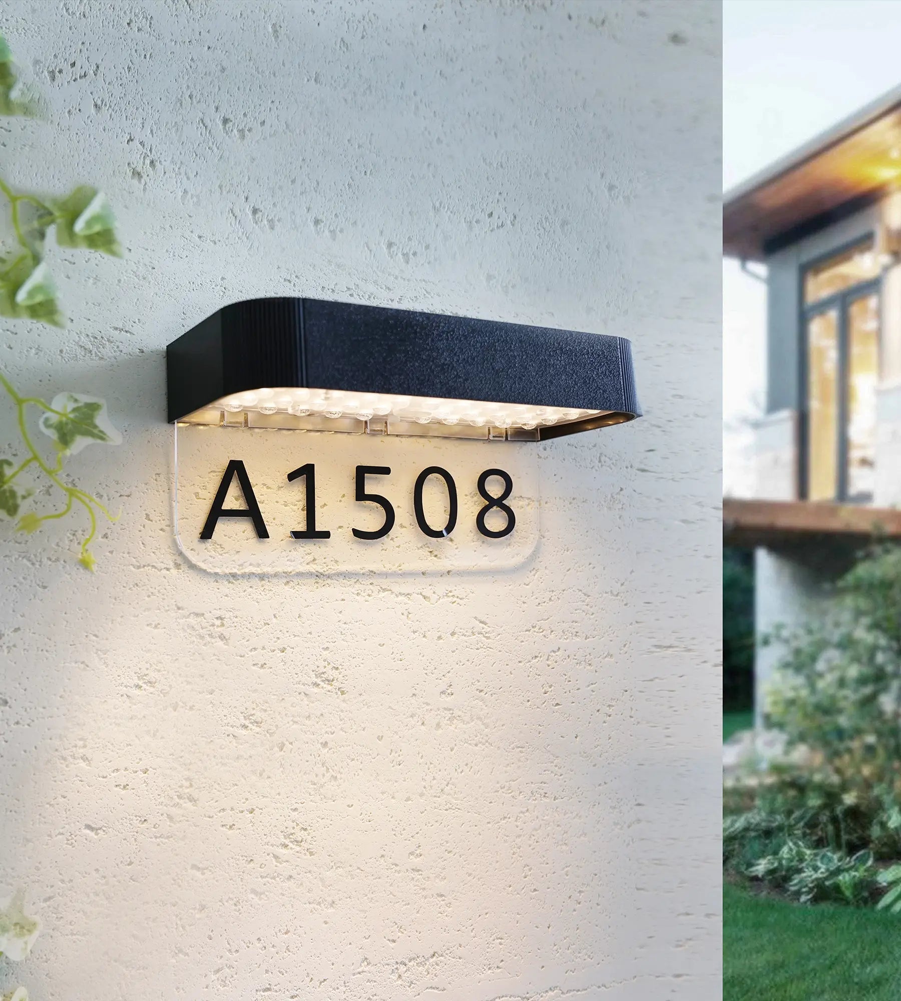 Applique murale solaire SOLEN - Détecteur de mouvement - Numéro de maison autocollant - Lumihome