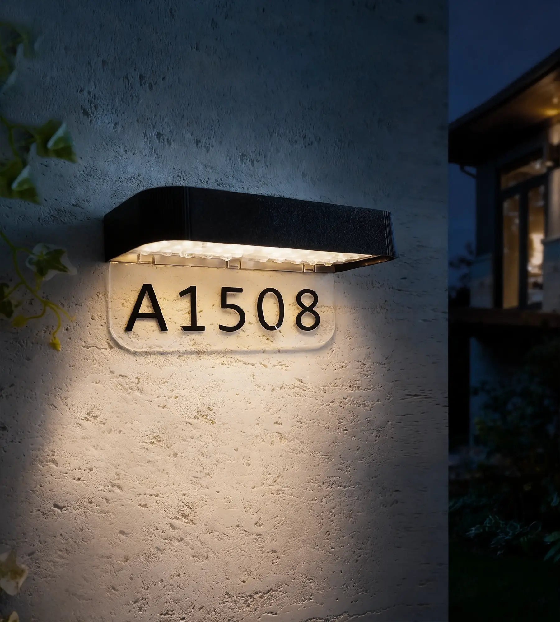 Applique murale solaire SOLEN - Détecteur de mouvement - Numéro de maison autocollant - Lumihome