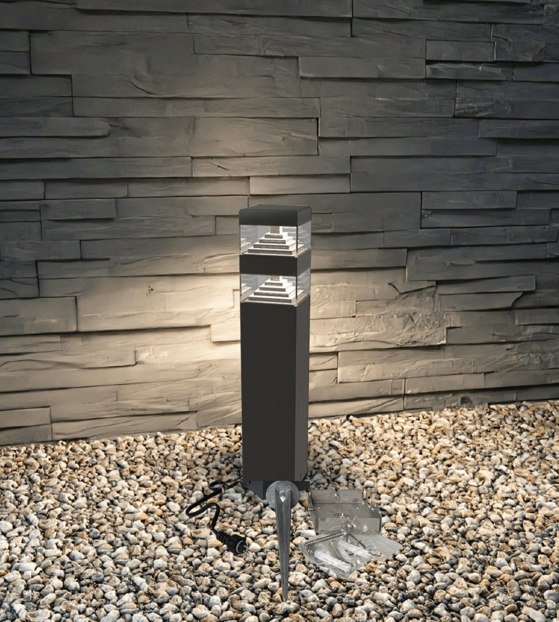 Borne Led Pyramide abords de piscine - 12V - 1000 lumens - 4000K