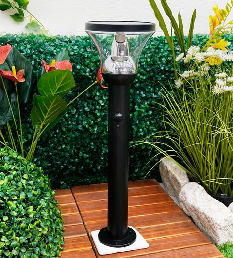 Borne Led solaire DIVA - Détecteur de mouvements - 3 modes d'éclairage de 100 à 1000 lumens - Lumihome