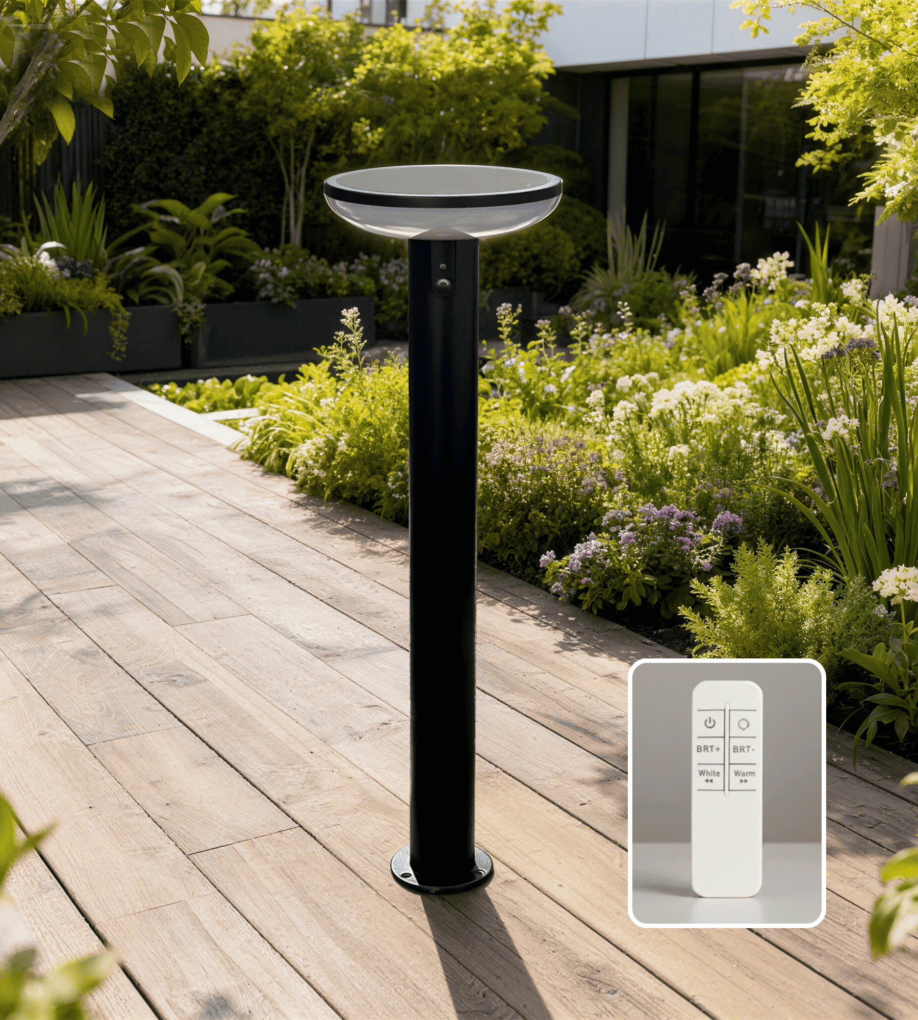 Borne Led solaire HALO+ Télécommandable - Lumihome