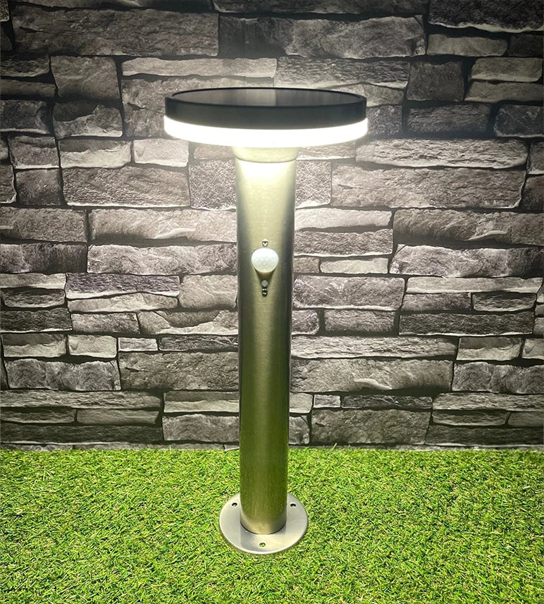 Borne Led solaire LIVING - Détecteur de mouvements - 3 modes d'éclairages 75 à 600 lumens