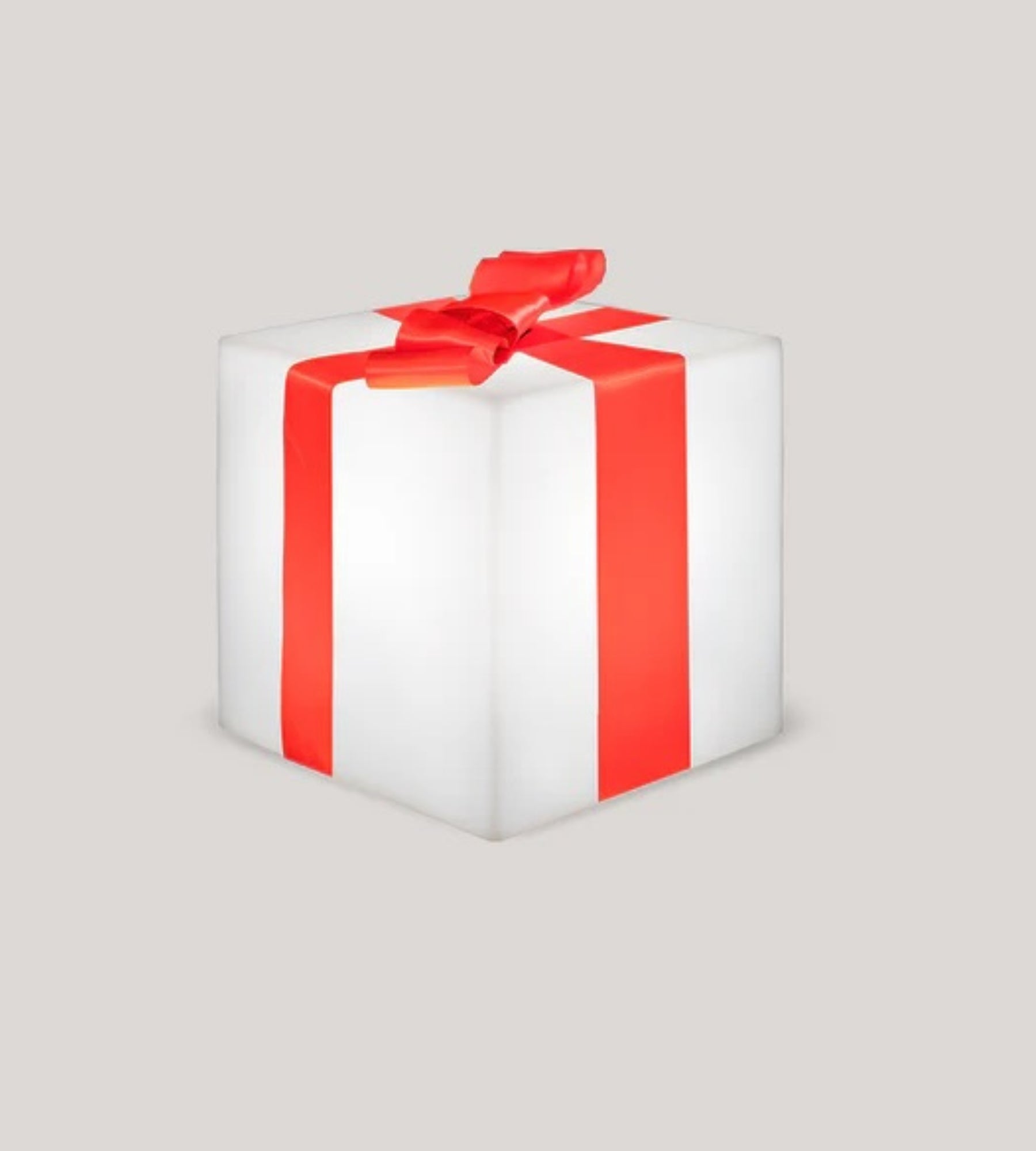 Cube lumineux format cadeau GIFTY - Ruban rouge - Idée cadeau Noël - Lumihome