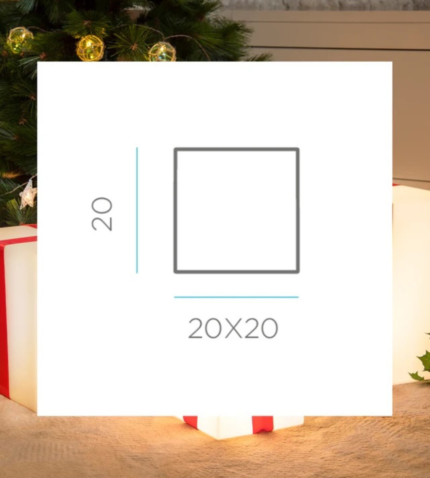 Cube lumineux format cadeau GIFTY - Ruban rouge - Idée cadeau Noël - Lumihome