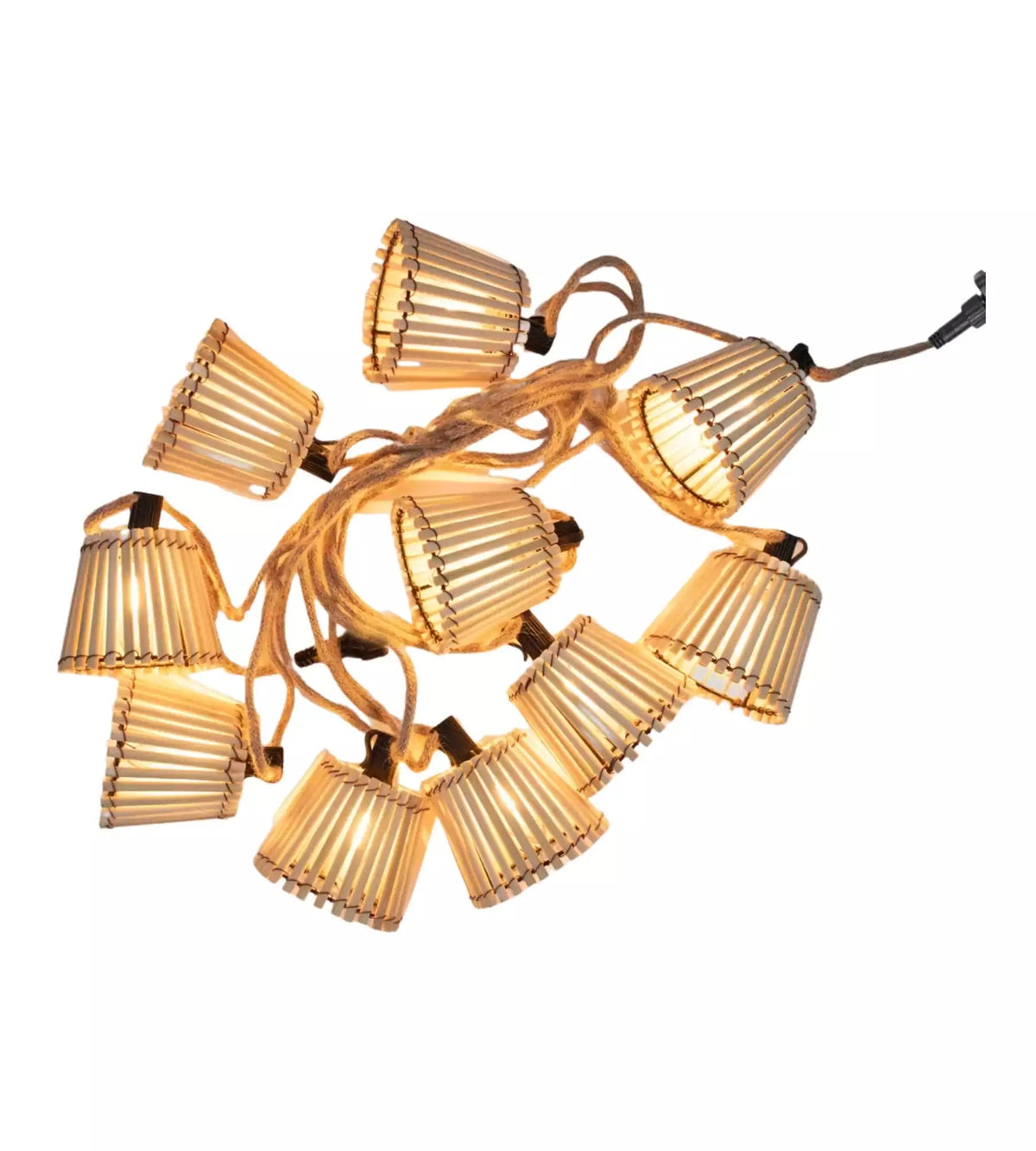 Guirlande lumineuse solaire OKINAWA - Style bois asiatique - 10 lampes - Lumihome