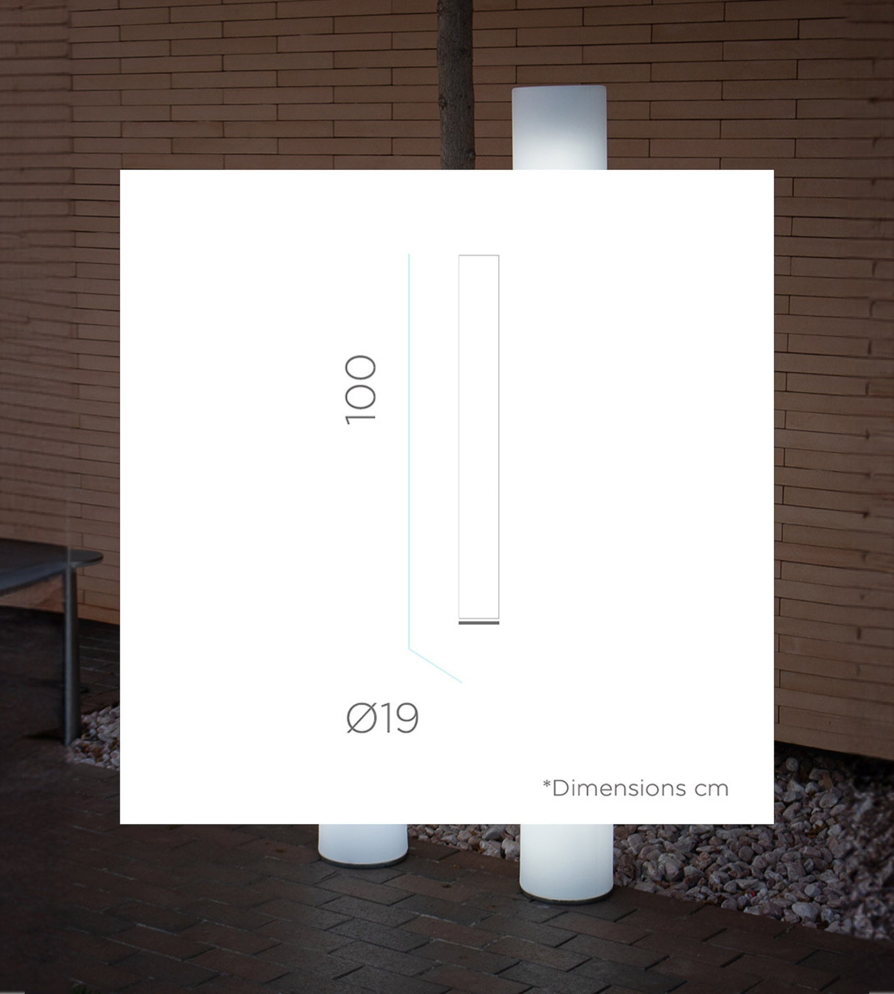 Lampadaire design rechargeable FITY - Extérieur et Intérieur - Tube lumineux - Lumihome