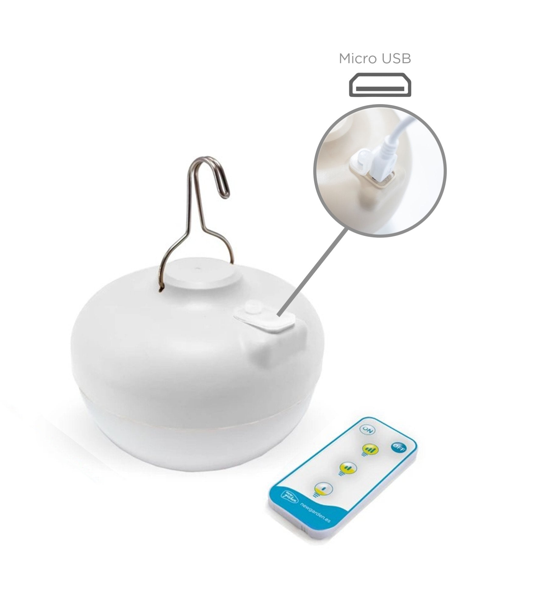 Lampadaire rechargeable avec abat - jour SANTORINI - Design Méditerranéen - Extérieur et Intérieur - Lumihome