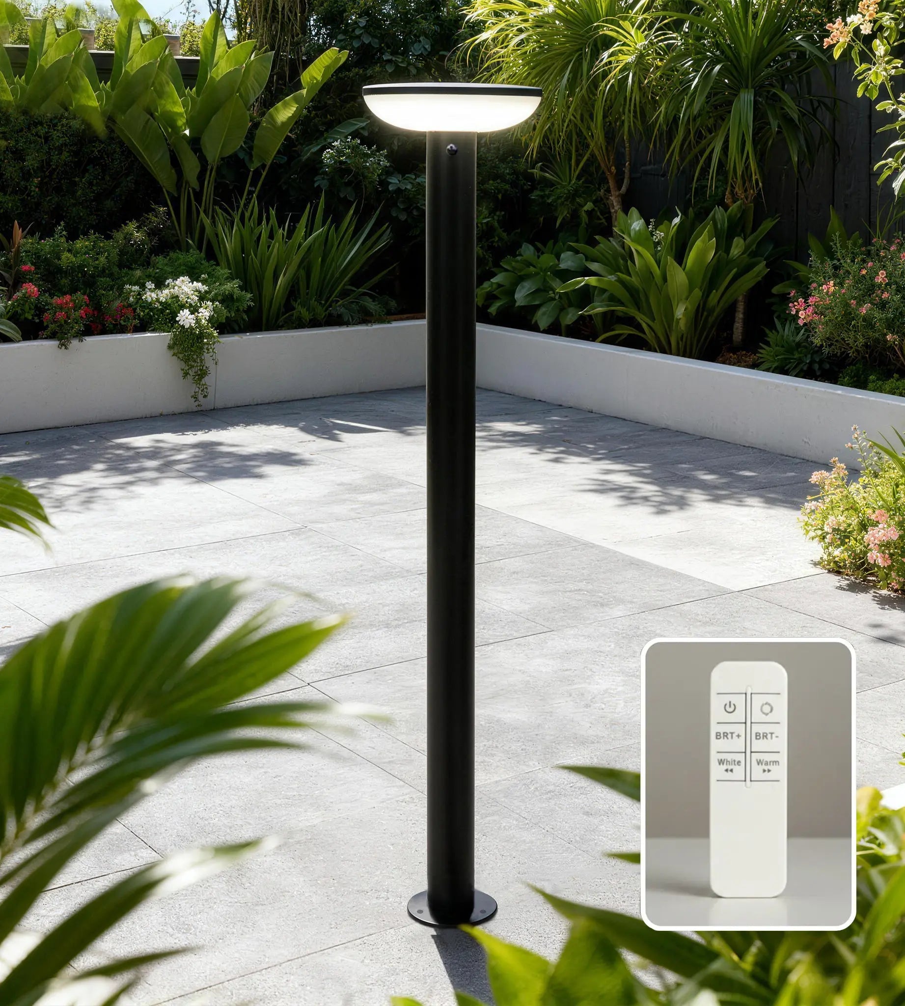 Lampadaire solaire HALO+ Télécommandable et Détection de mouvements - Lumihome