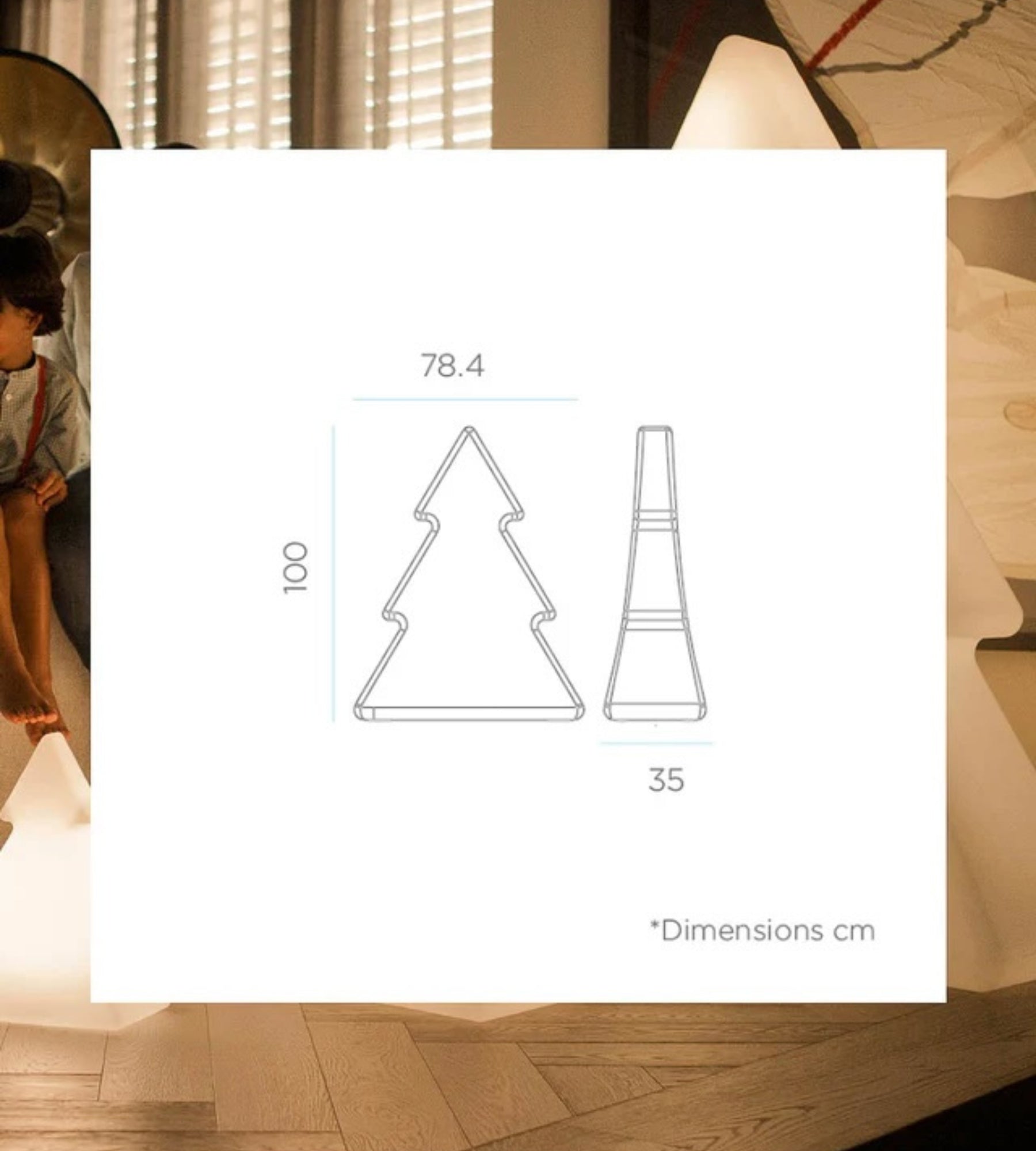 Lampe déco sapin de noël PINUS - 230V - Usage intérieur - Eclairage blanc chaud - Lumihome