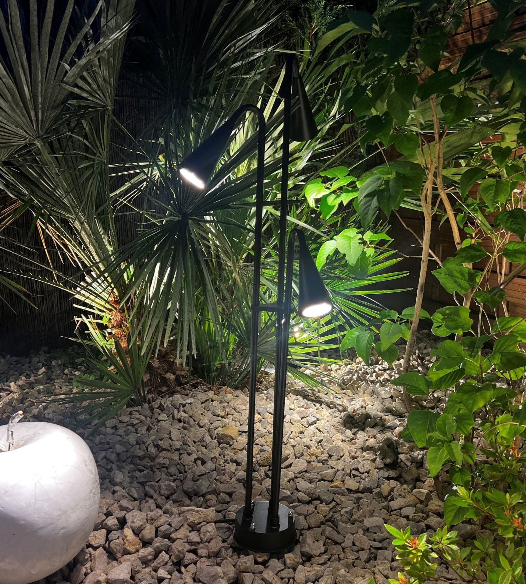 Lampe extérieure à poser EQUINOXE - 12V AC- Noire - 3 x GU5.3 - Ampoules non incluses