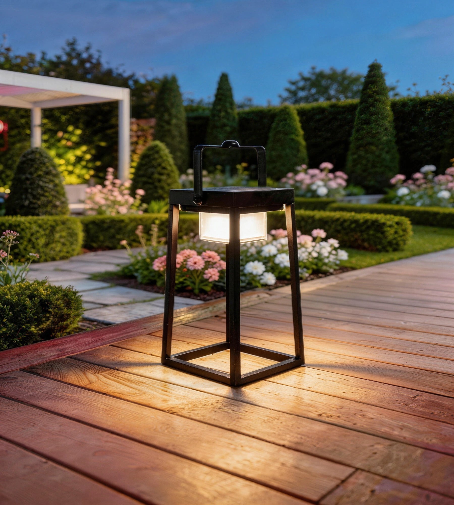 Lanterne Led solaire & Usb connectée EVADE - RGB+CCT - Pilotable avec smartphone - Intérieur & Extérieur - Lumihome