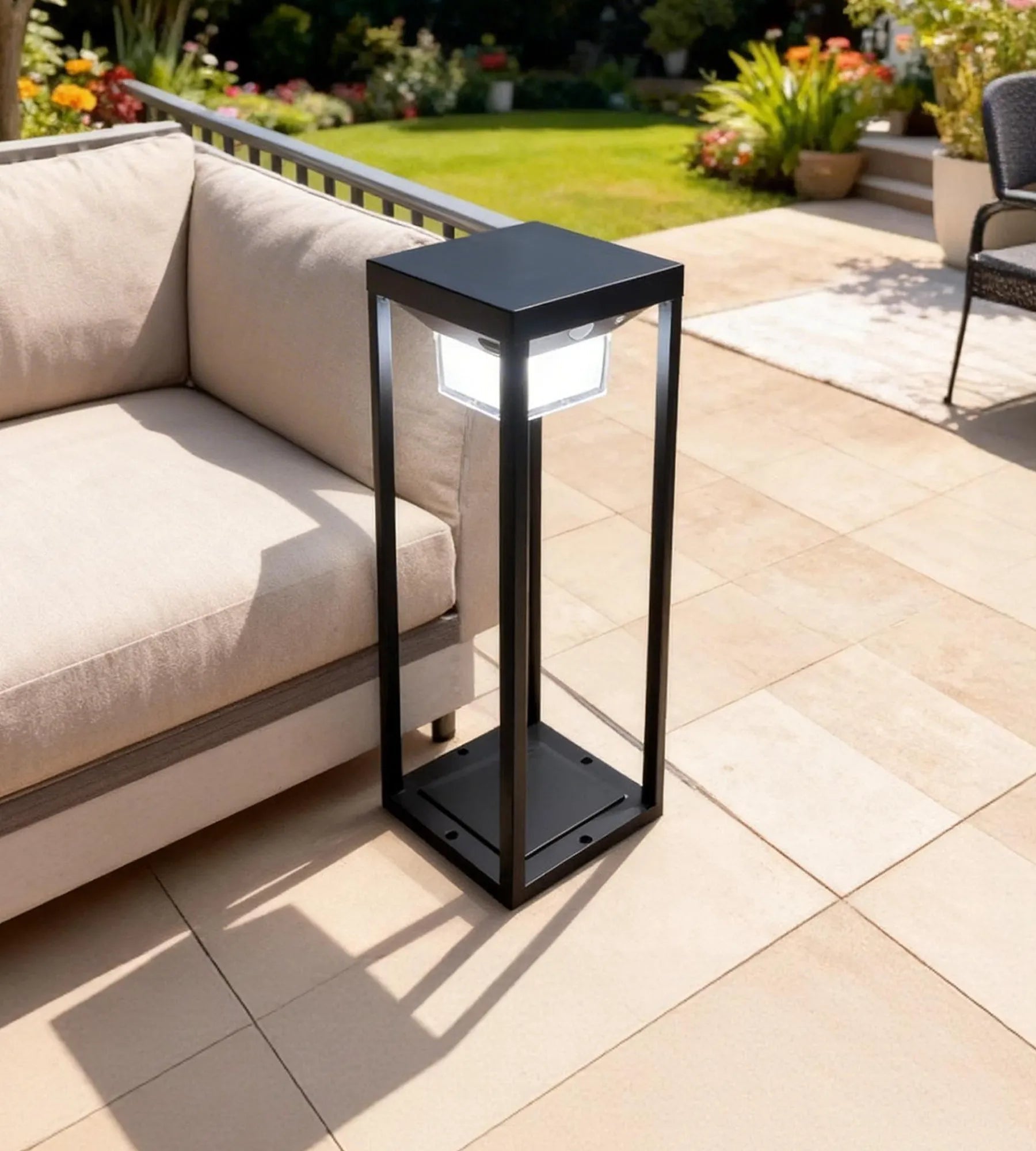 Lanterne Led solaire & Usb PICASSO - 3 modes d'éclairage de 75 à 600 lumens - Detecteur de mouvement - Lumihome