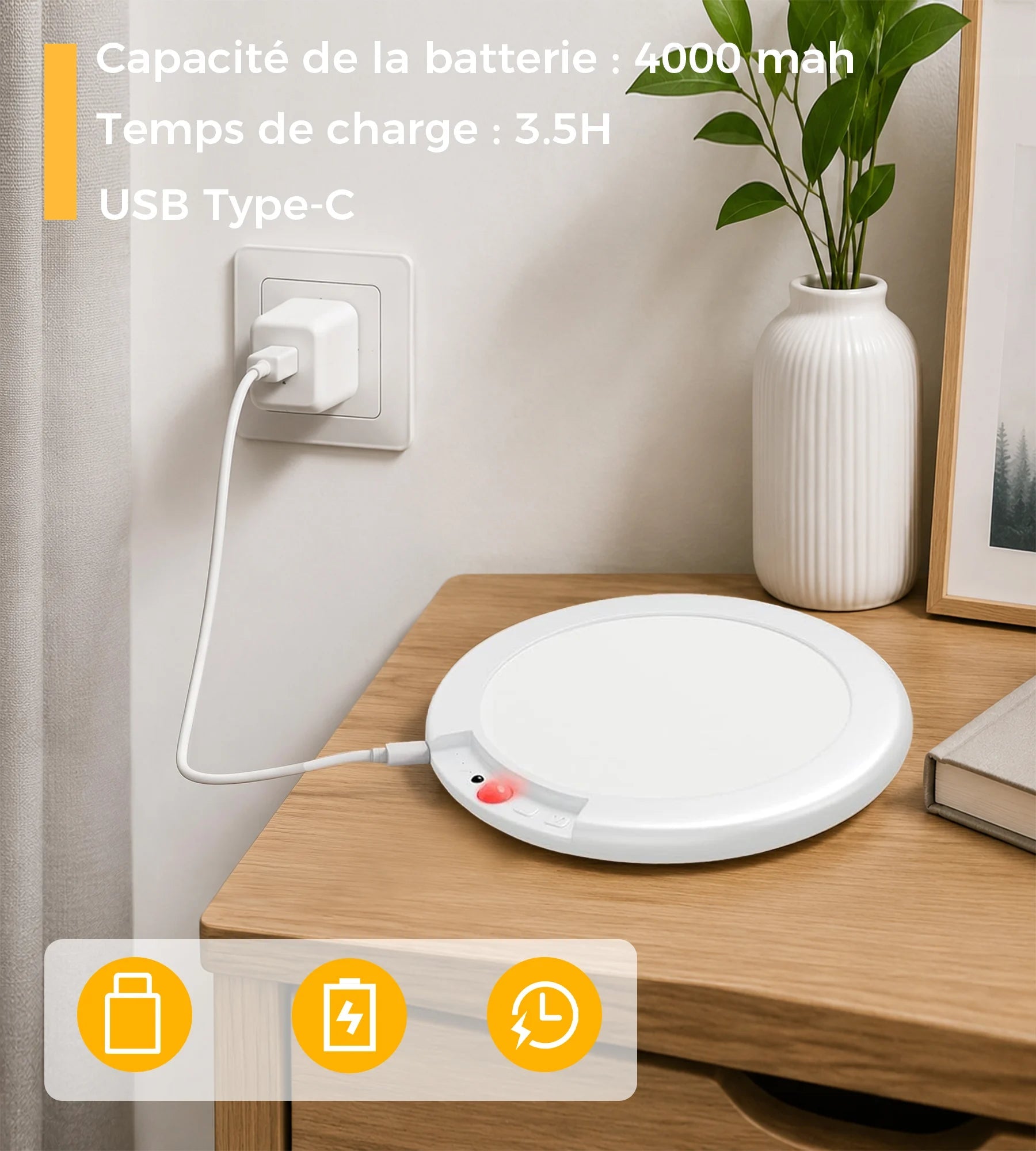 Mini plafonnier LED magnétique MAO télécommandable - Intérieur - Lumihome