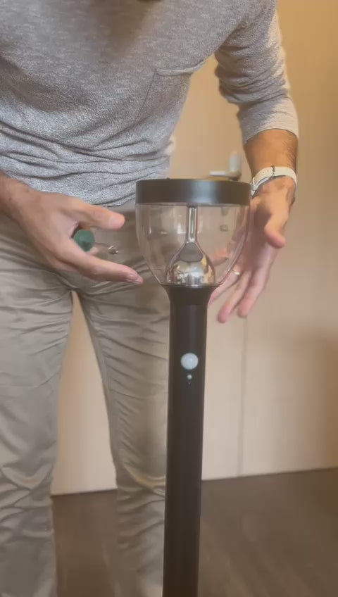 Manipulation d’une borne : vue rapprochée