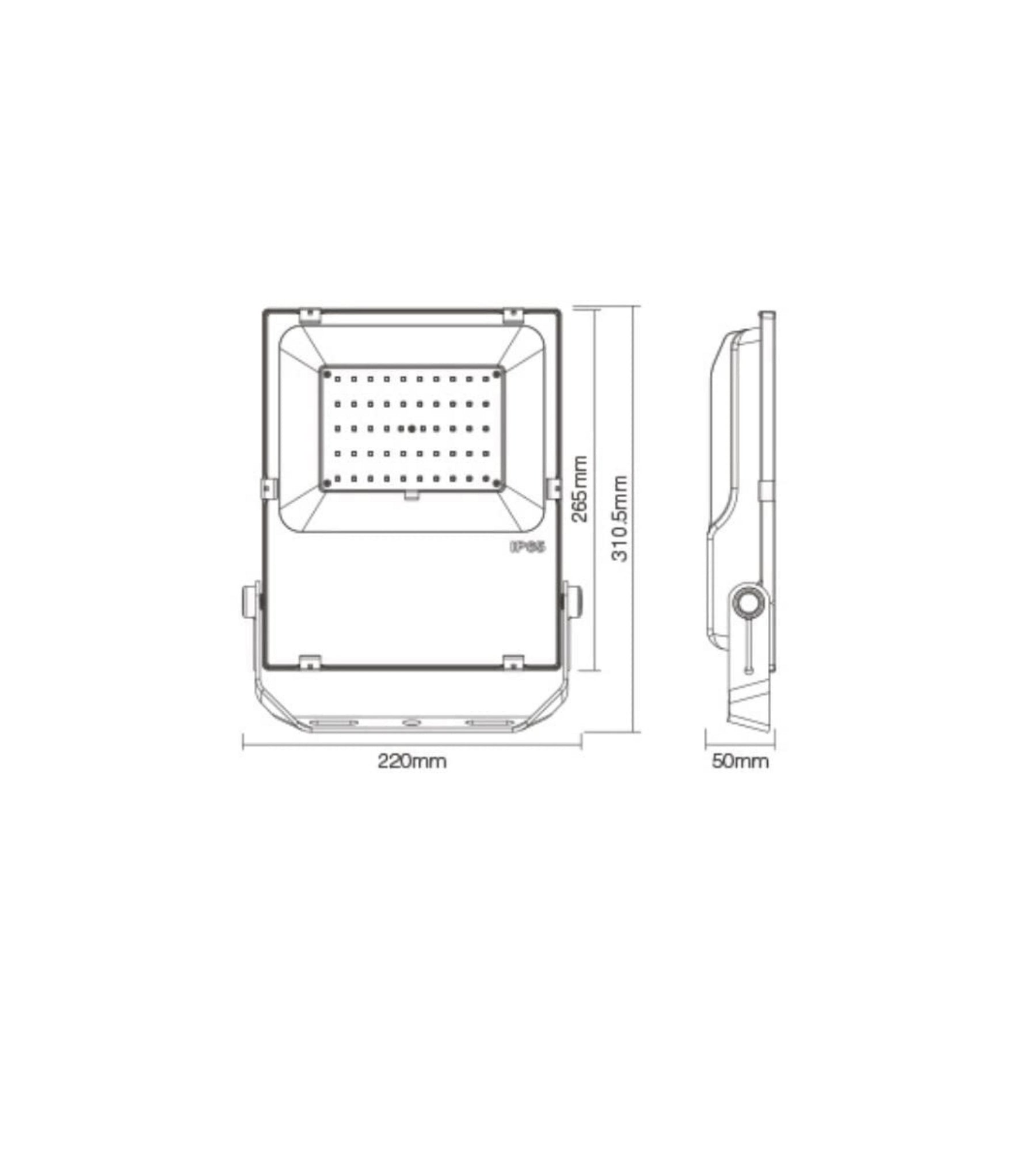 Projecteur Led extérieur ultra–puissant RGB–CCT 50W - FUTT02 - 230V - Télécommandable