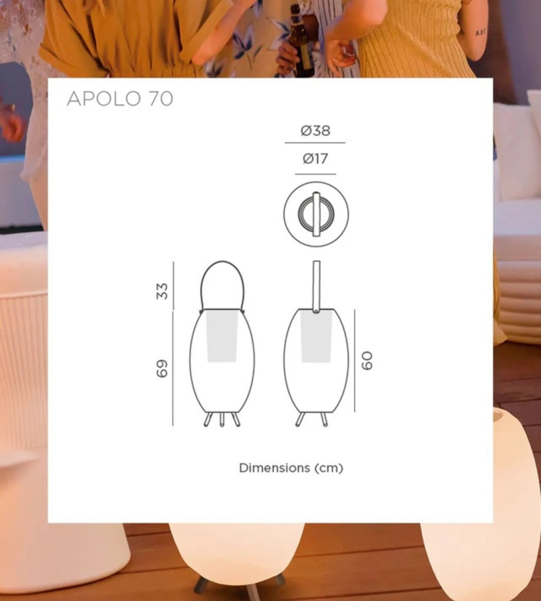 Sceau à bouteille lumineux APOLO - Hauts - parleurs intégrés - Éclairage blanc et multicouleur réglable - Lumihome