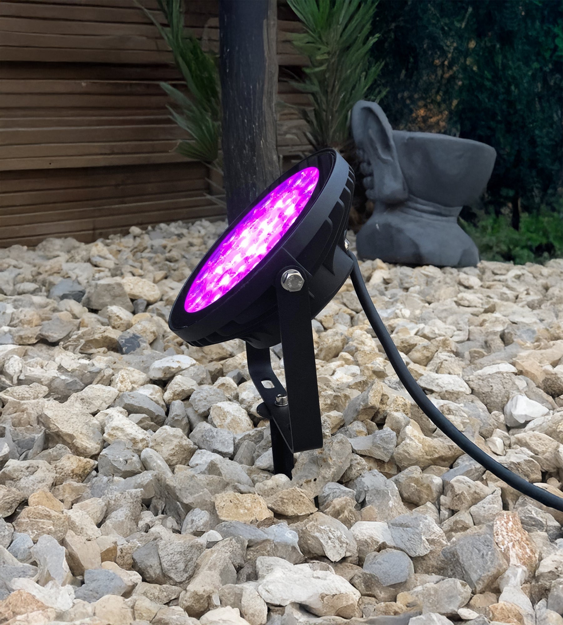 Spot piquet connecté RGB/CCT 15W - FUTC03 - 230V - Ø 17 cm - Télécommandable