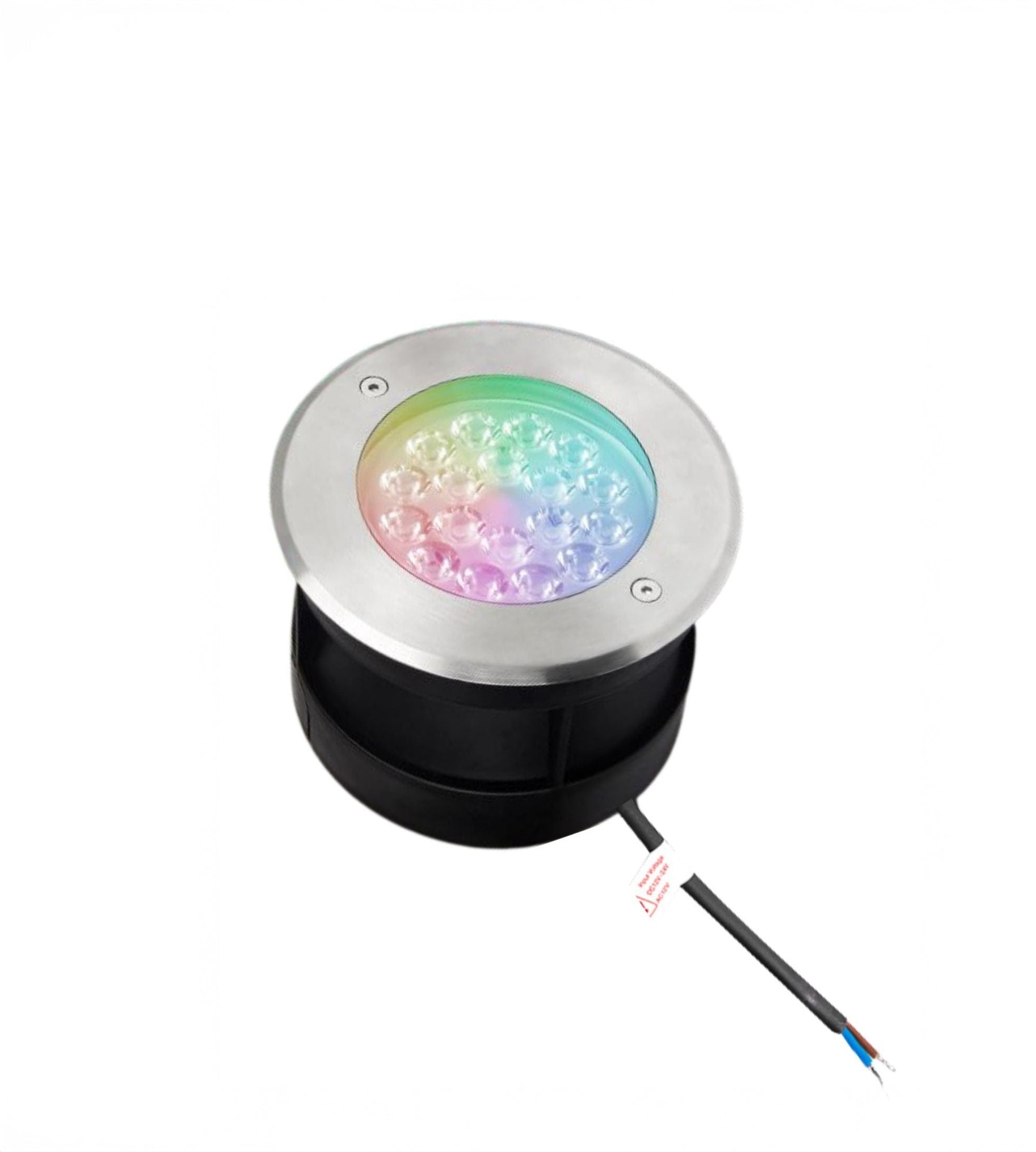 Spot led encastrable RGB+CCT Série LoRa  - 12–24V AC/DC  - Ø15cm - 600 lumens - IP68