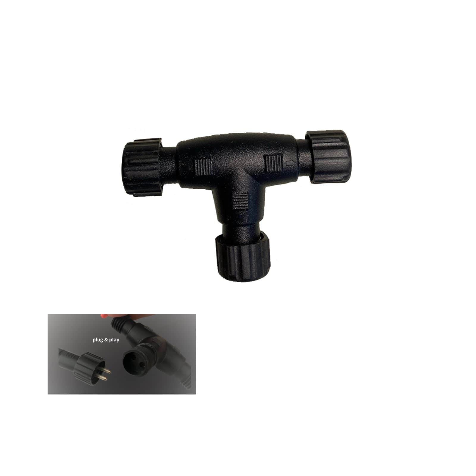 Connecteur T IP67 DEC/T24 - Plug & Play - Embouts Femelles -Compatible Lumihome 12V et 230V - Lumihome