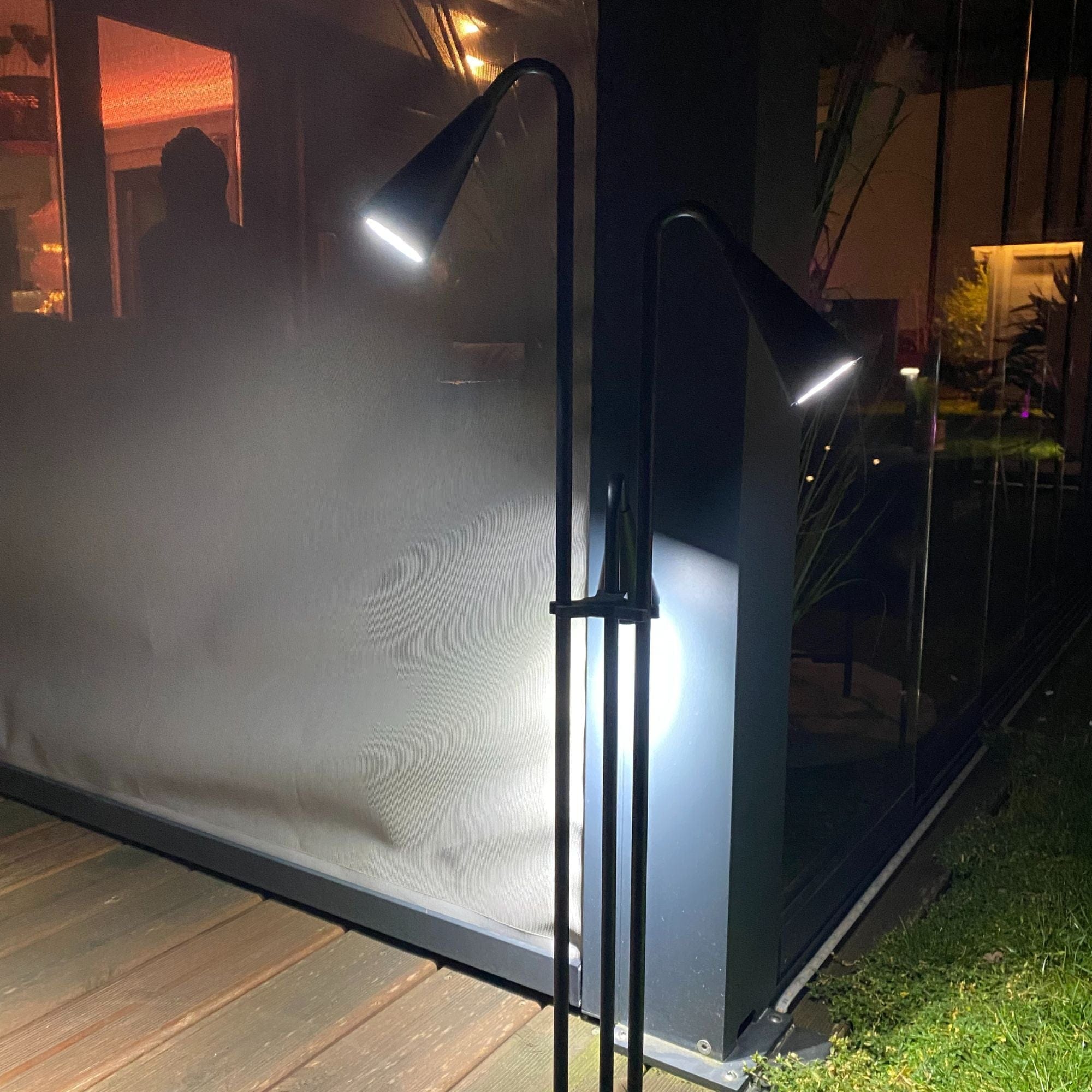 Lampe extérieure à poser EQUINOXE - 12V AC- Noire - 3 x GU5.3 - IP23 - Ampoules non incluses - Lumihome-France.com