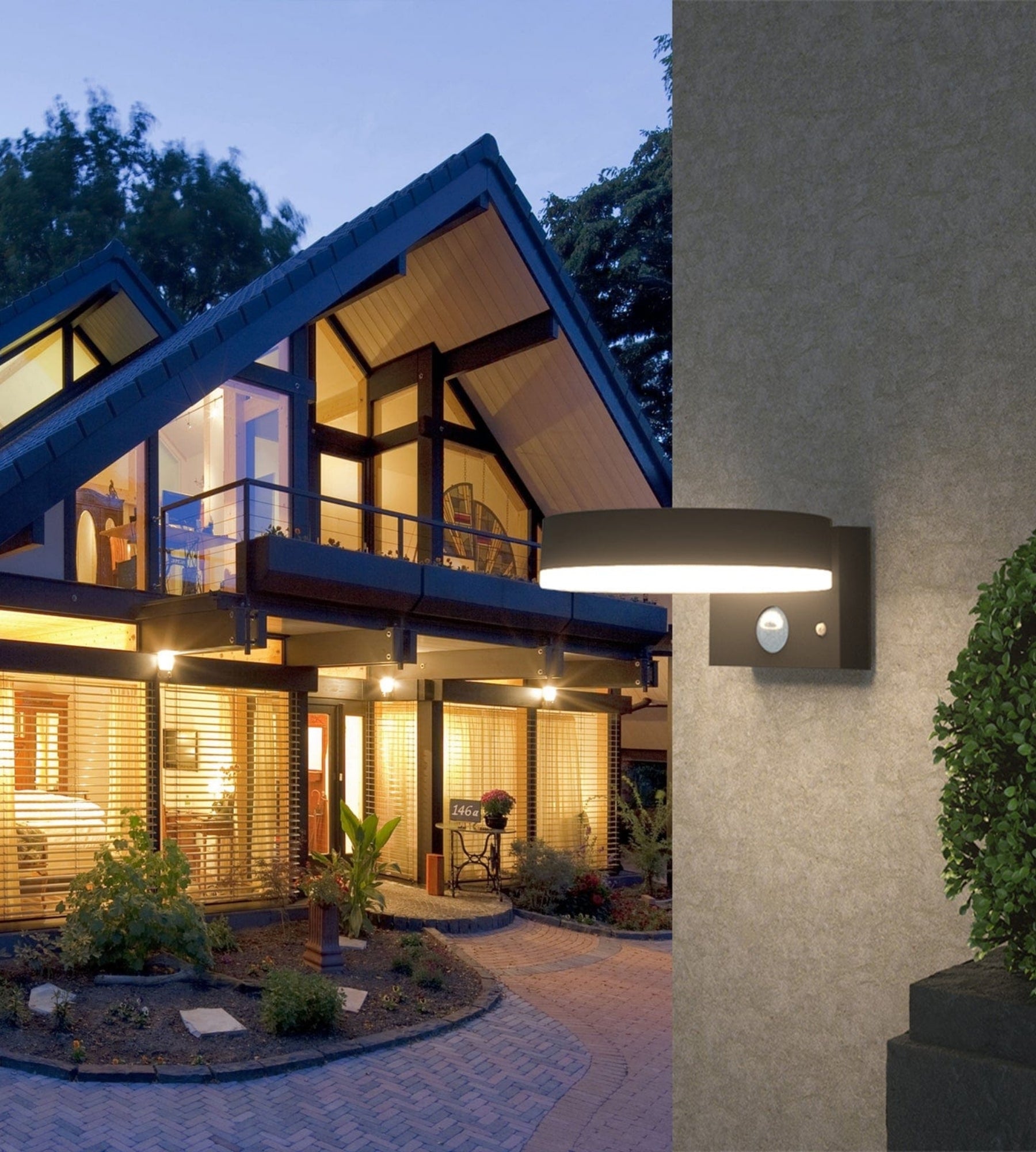 DAYTONA solar-powered outdoor Led wall lamp - Motion detector - 3 lighting modes 75 to 600 lumens